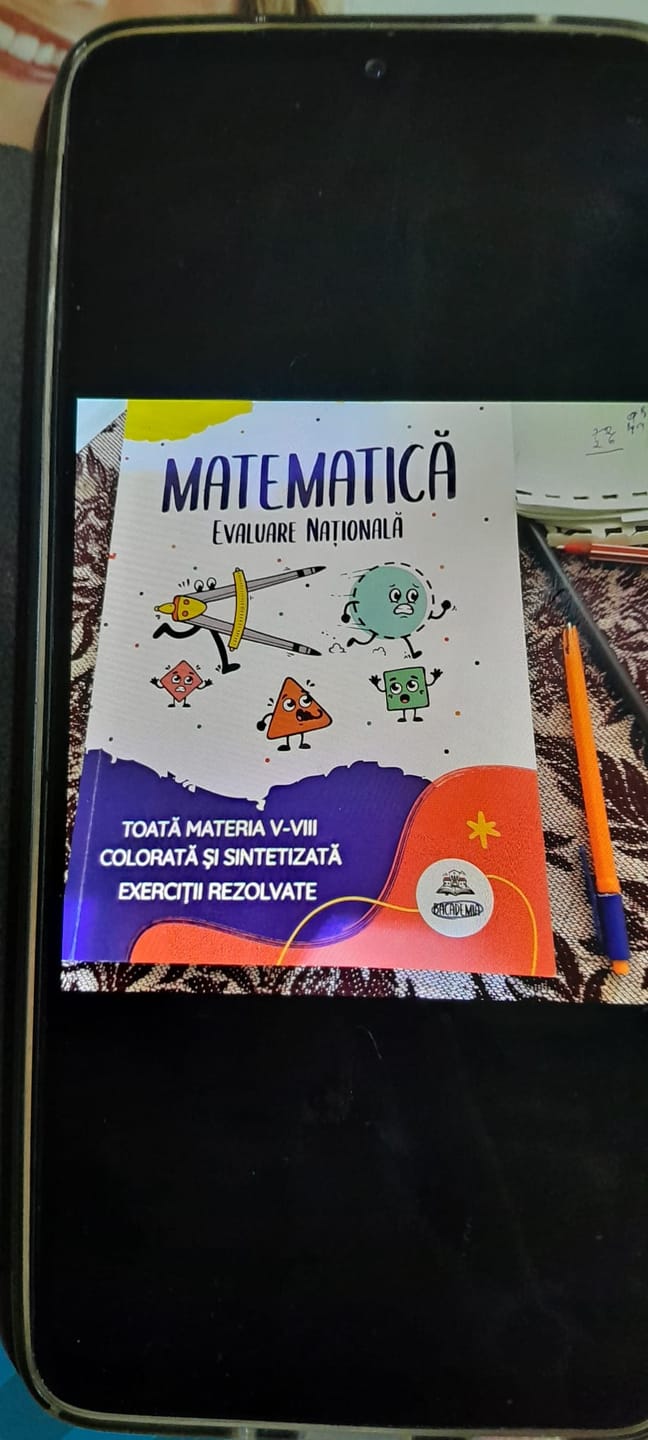 Customer photo review of Carte Matematică Evaluare Națională - Bacademia (Toată Materia V-VIII: Algebră și Geometrie)
