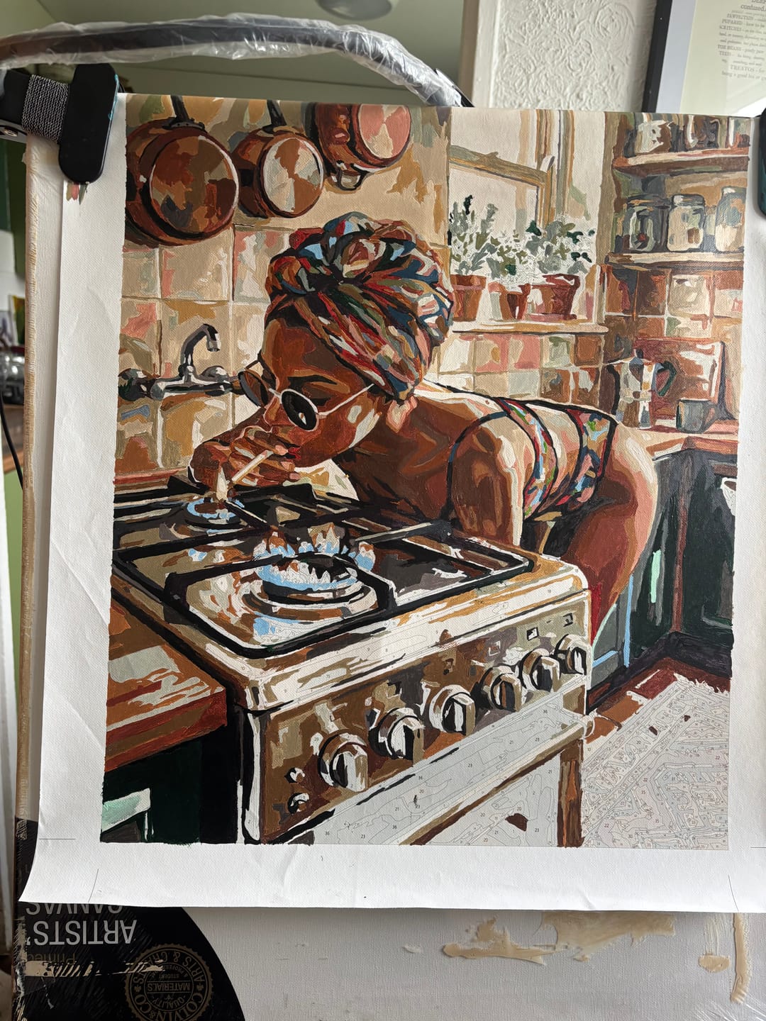 Customer photo review of Kitchen Flame Rebel (Paint by Numbers)