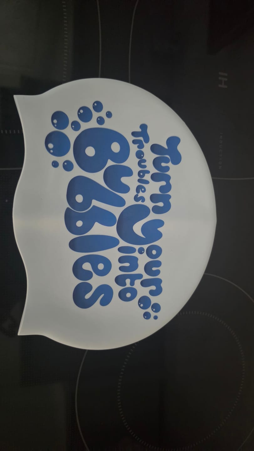 Customer photo review of JAYD Swim Cap - Bubble Trouble