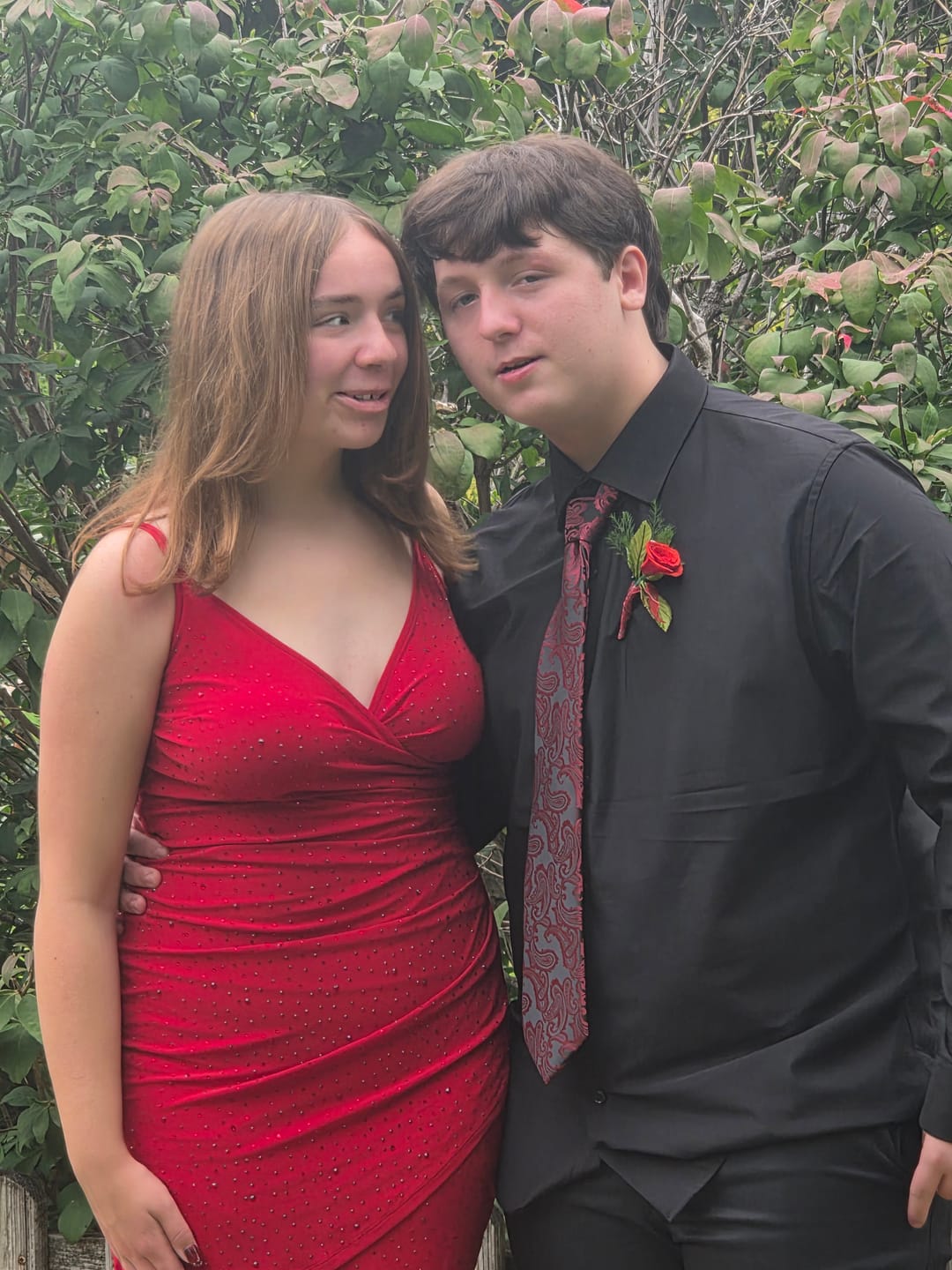 Customer photo review of Burgundy on Black Paisley Tie
