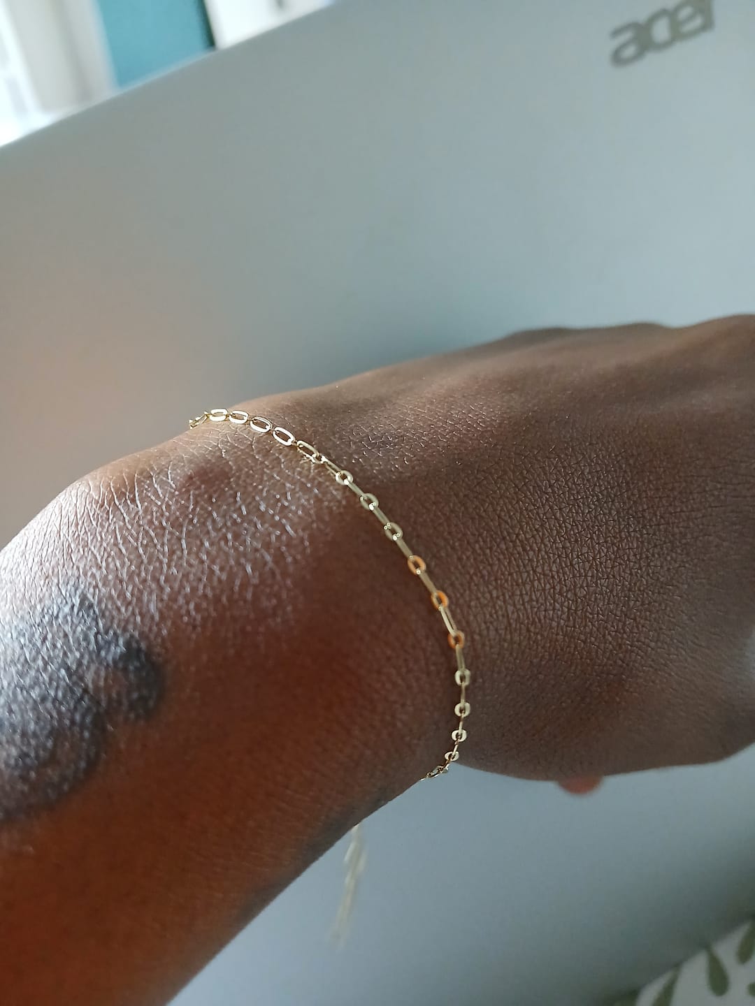 Customer photo review of Fine Paperclip Bracelet