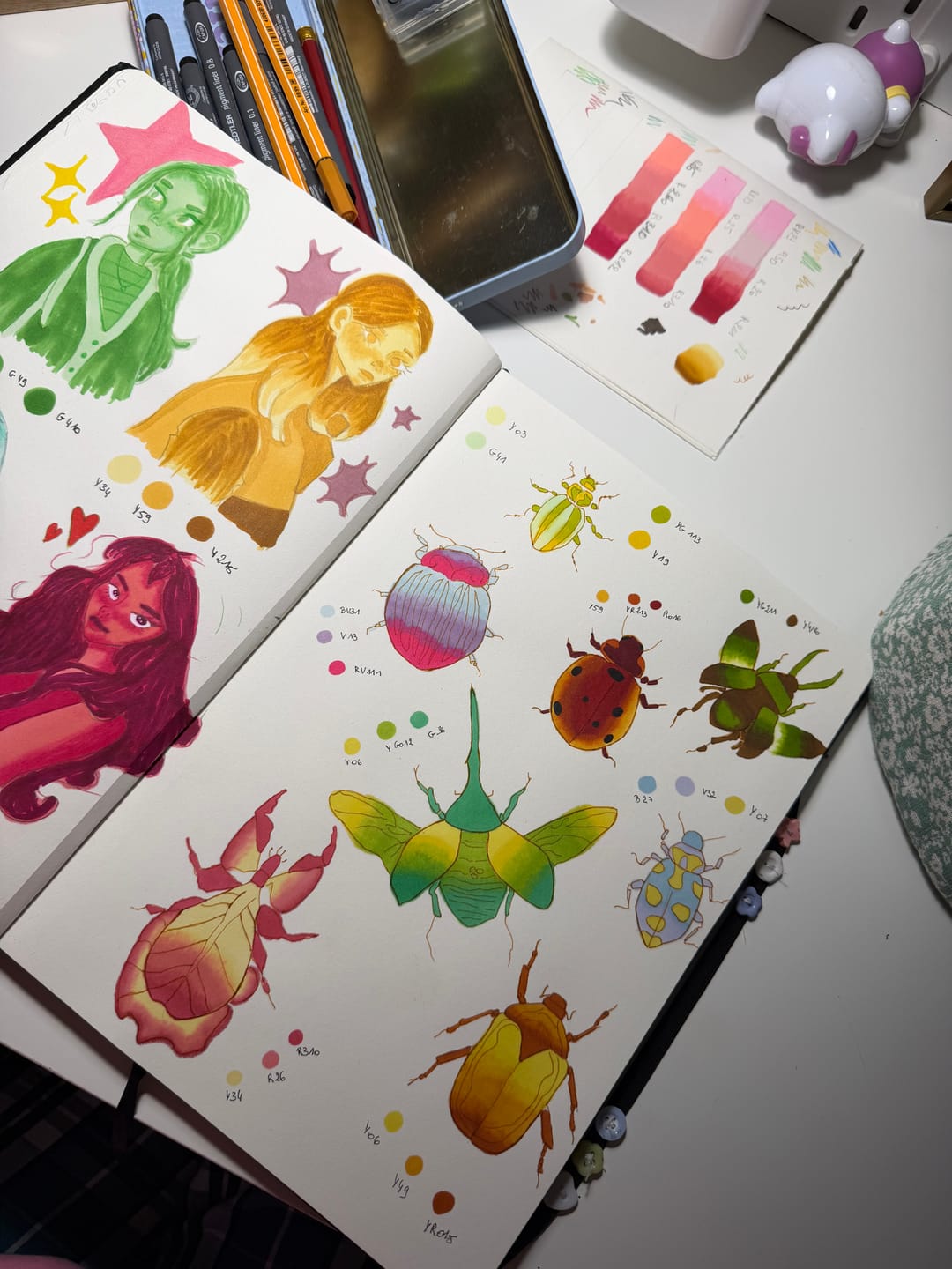 Customer photo review of Ohuhu Honolulu 24 Skin Tone Colors Dual Tips Portrait Alcohol Art Markers (New Color Codes)