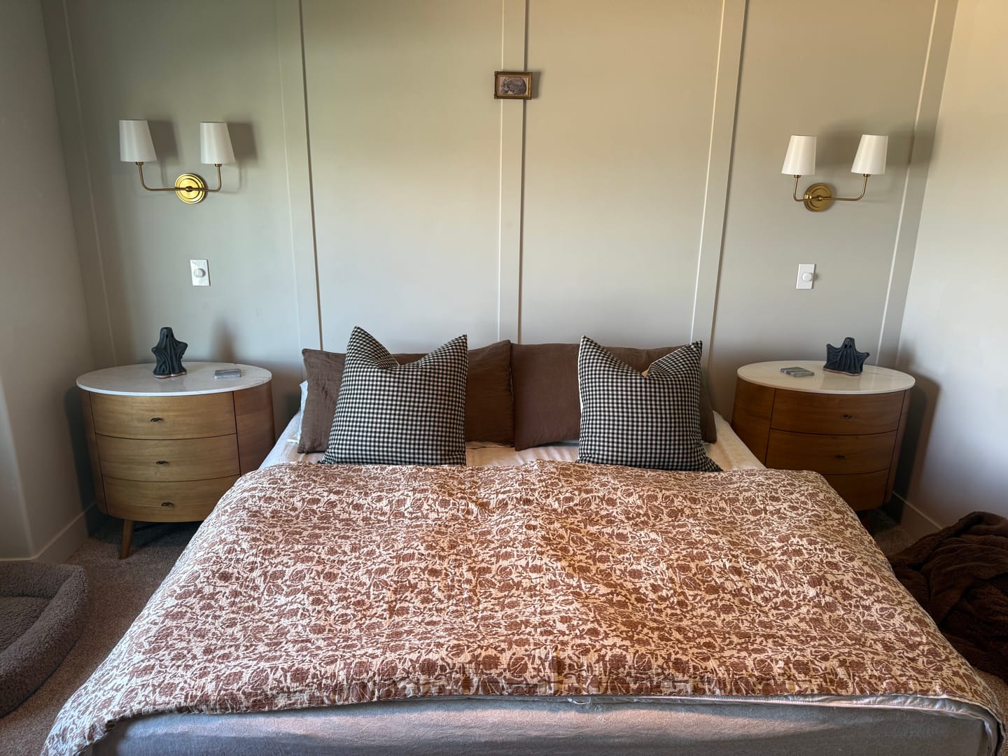 Customer photo review of Selma Kantha Quilt in Beige and Russet - King/Queen Sized