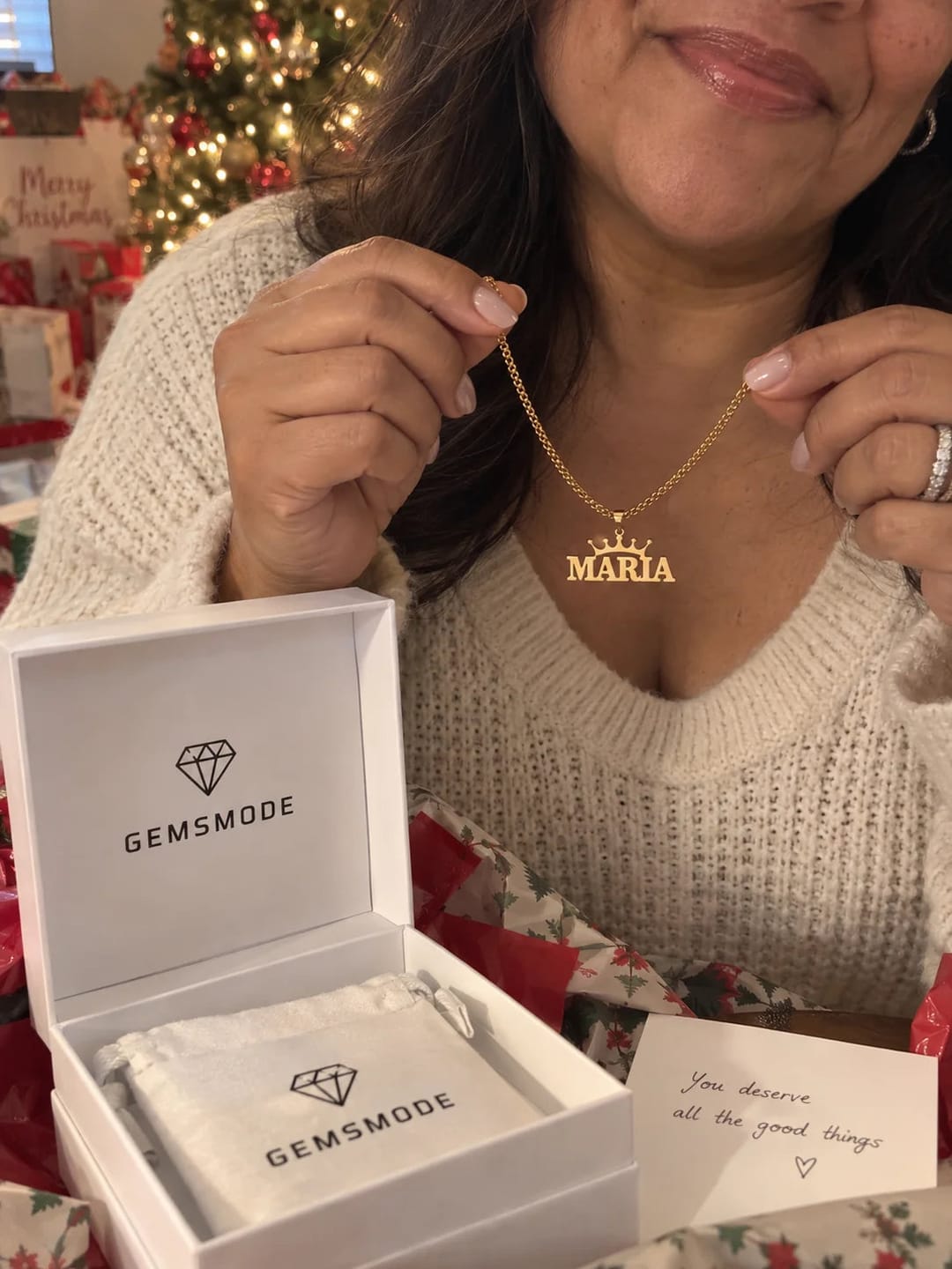 Customer photo review of Personalized Crown Name Necklace