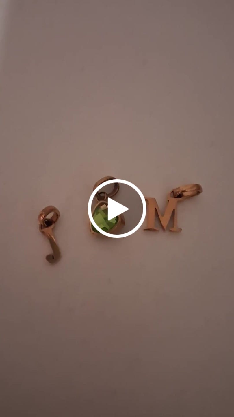 Customer video review of Letter charm gold