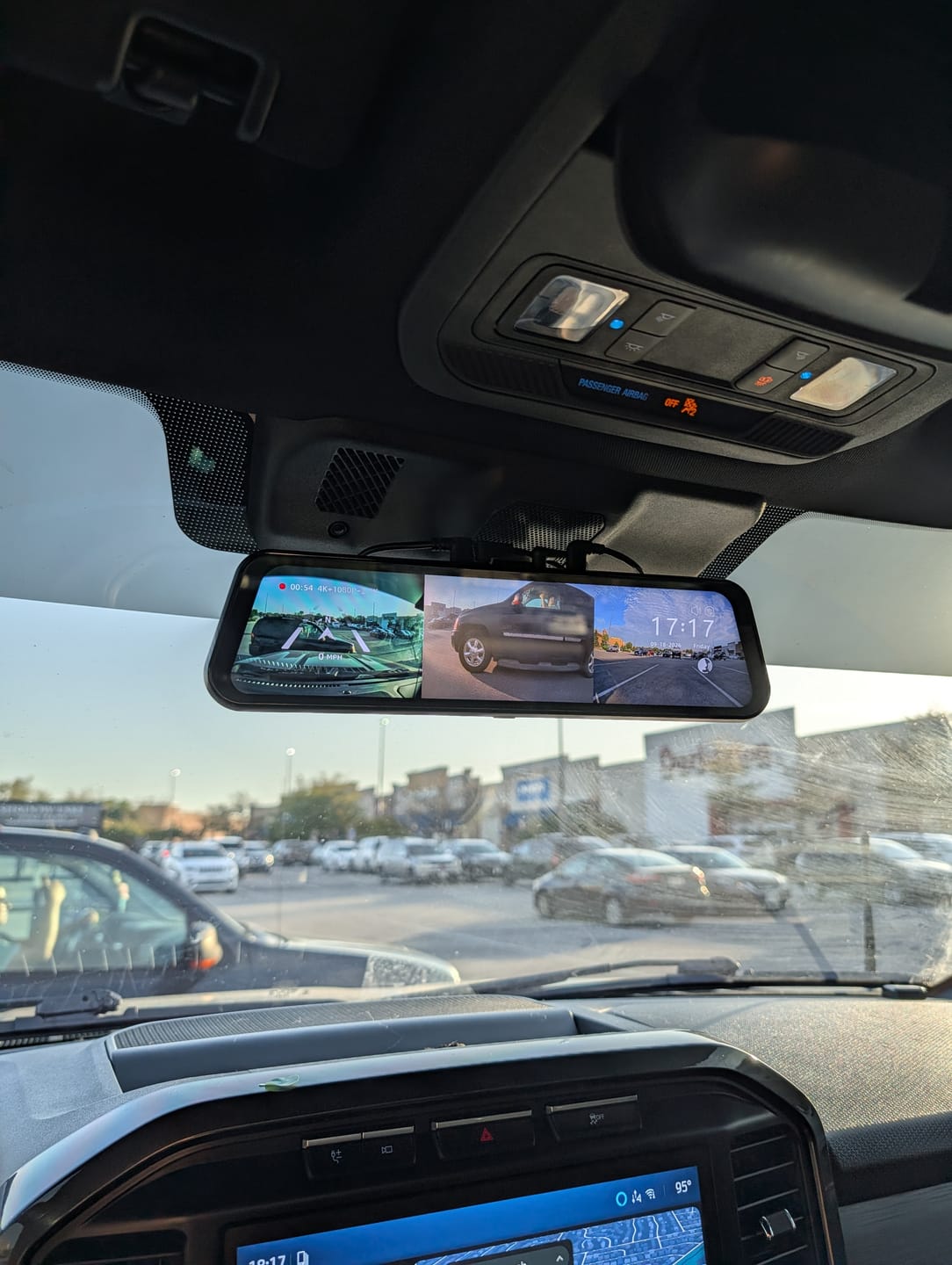 Customer photo review of WOLFBOX G900TriPro Bumper Version 3 Channel Rearview Mirror