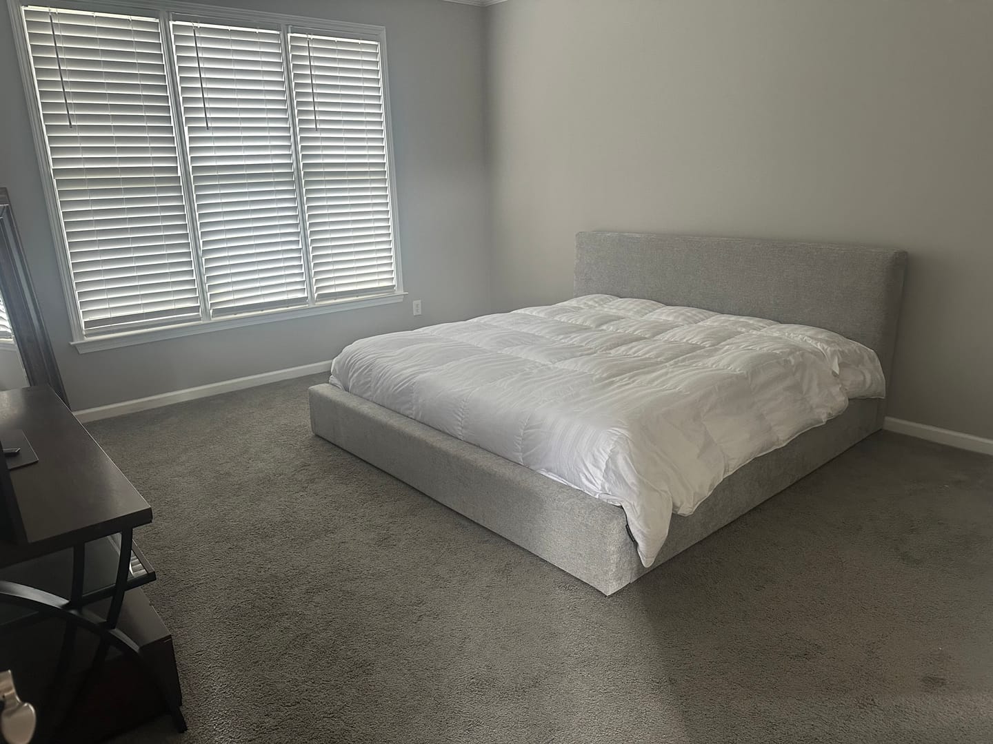 Customer photo review of Luxe Upholstered Bed - Gray - King