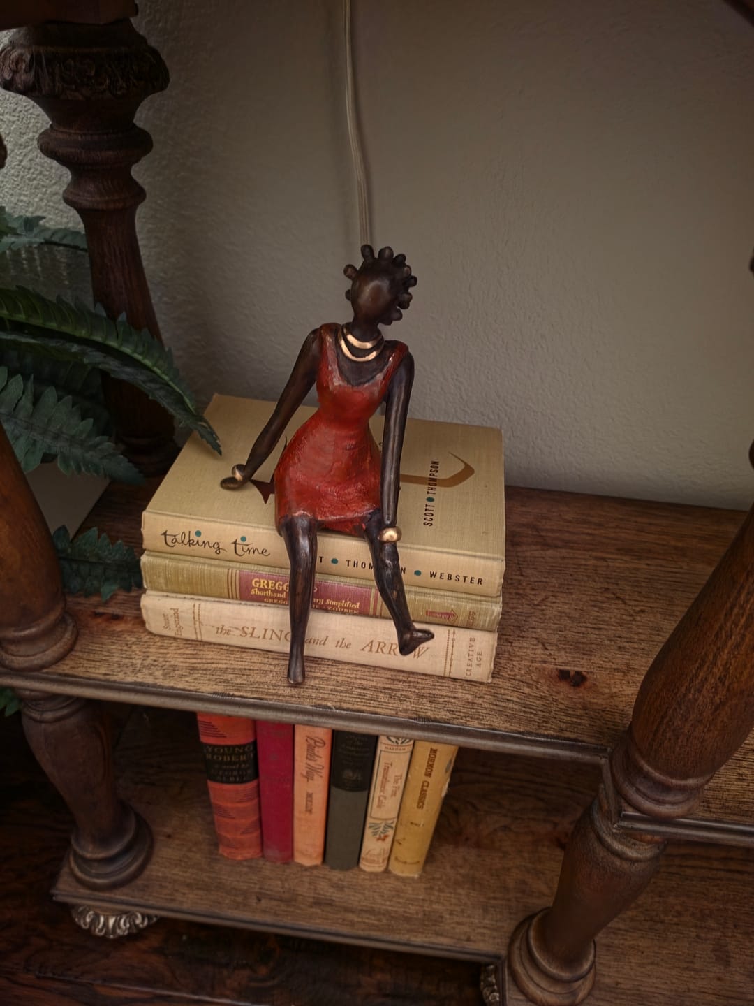 Customer photo review of La Femme en Rouge Lost Wax Bronze Sculpture