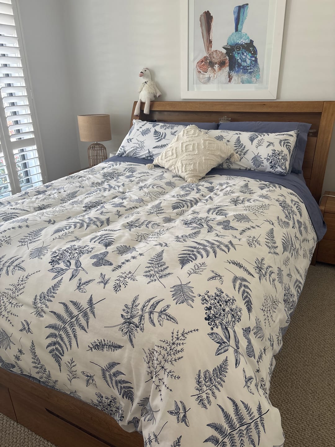 Customer photo review of Flutter Leaves Cotton Quilt Cover Set