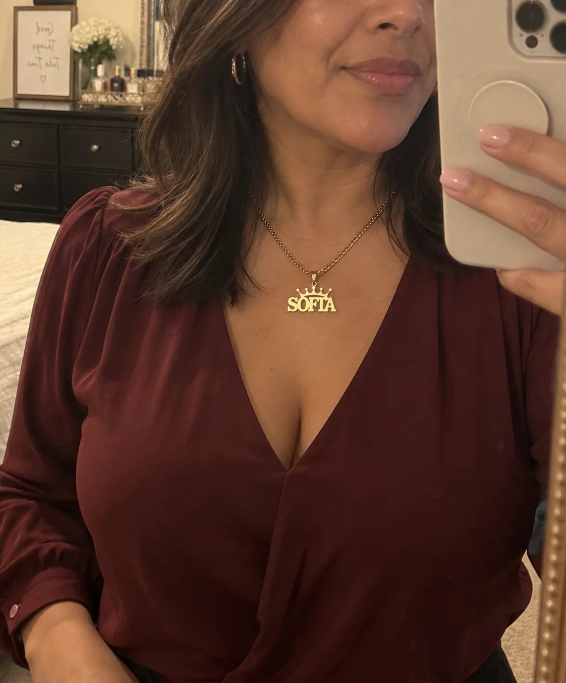 Customer photo review of Personalized Crown Name Necklace