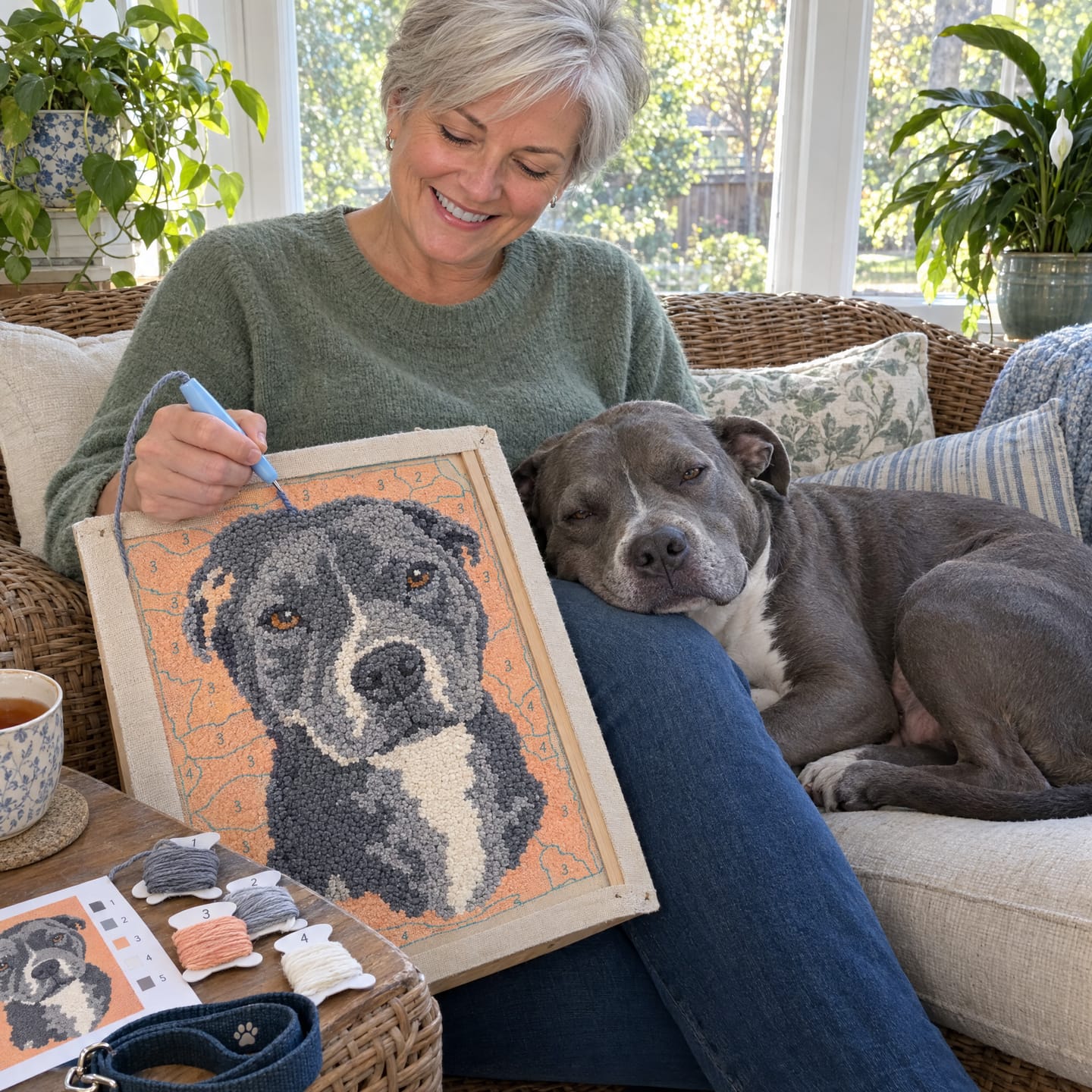 Customer photo review of Custom Dog Portrait Punch Needle Kit - Turn Your Pet's Photo Into Handmade Art
