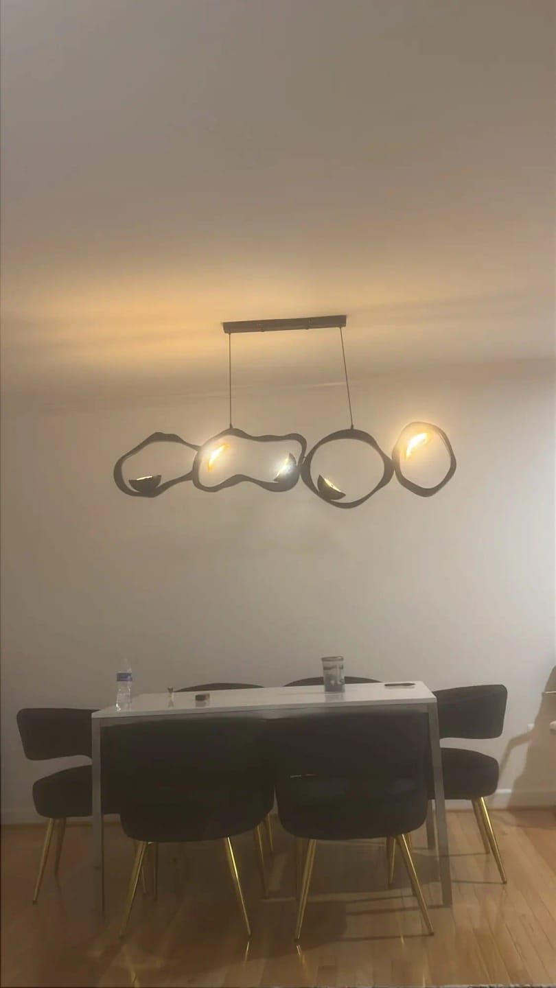 Customer photo review of Zevrani Abstract Iron LED Chandelier