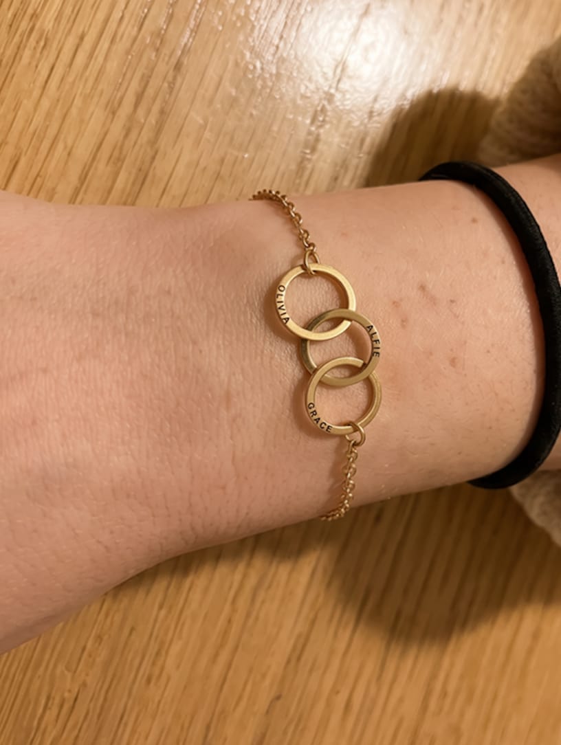 Customer photo review of Custom Ring Name Bracelet