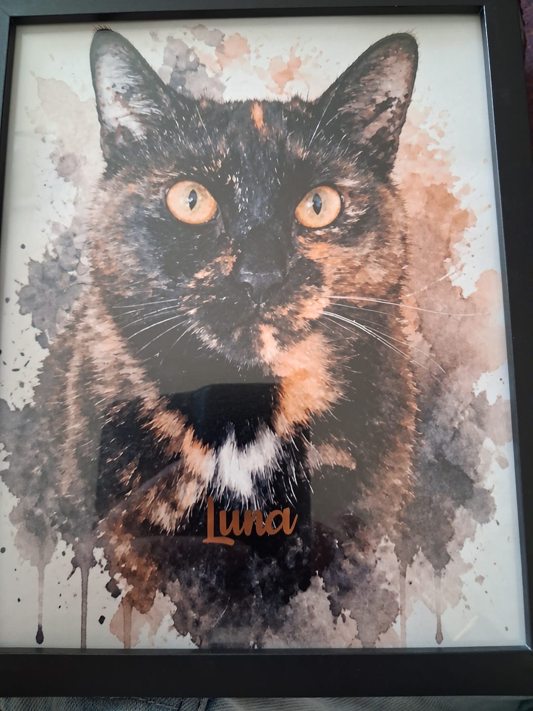 Customer photo review of Watercolour Realistic Portrait - Personalised Poster