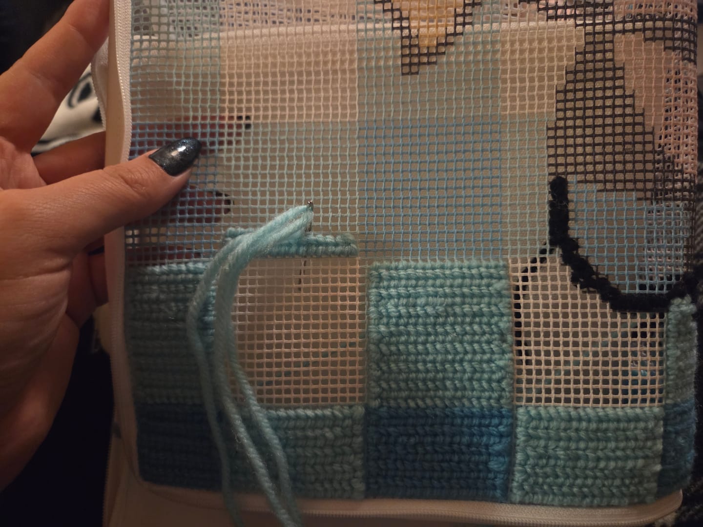 Customer photo review of BUBBLES - Tapestry Needlepoint Cushion Kit
