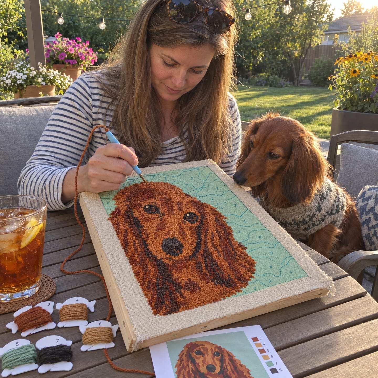 Customer photo review of Custom Dog Portrait Punch Needle Kit - Turn Your Pet's Photo Into Handmade Art