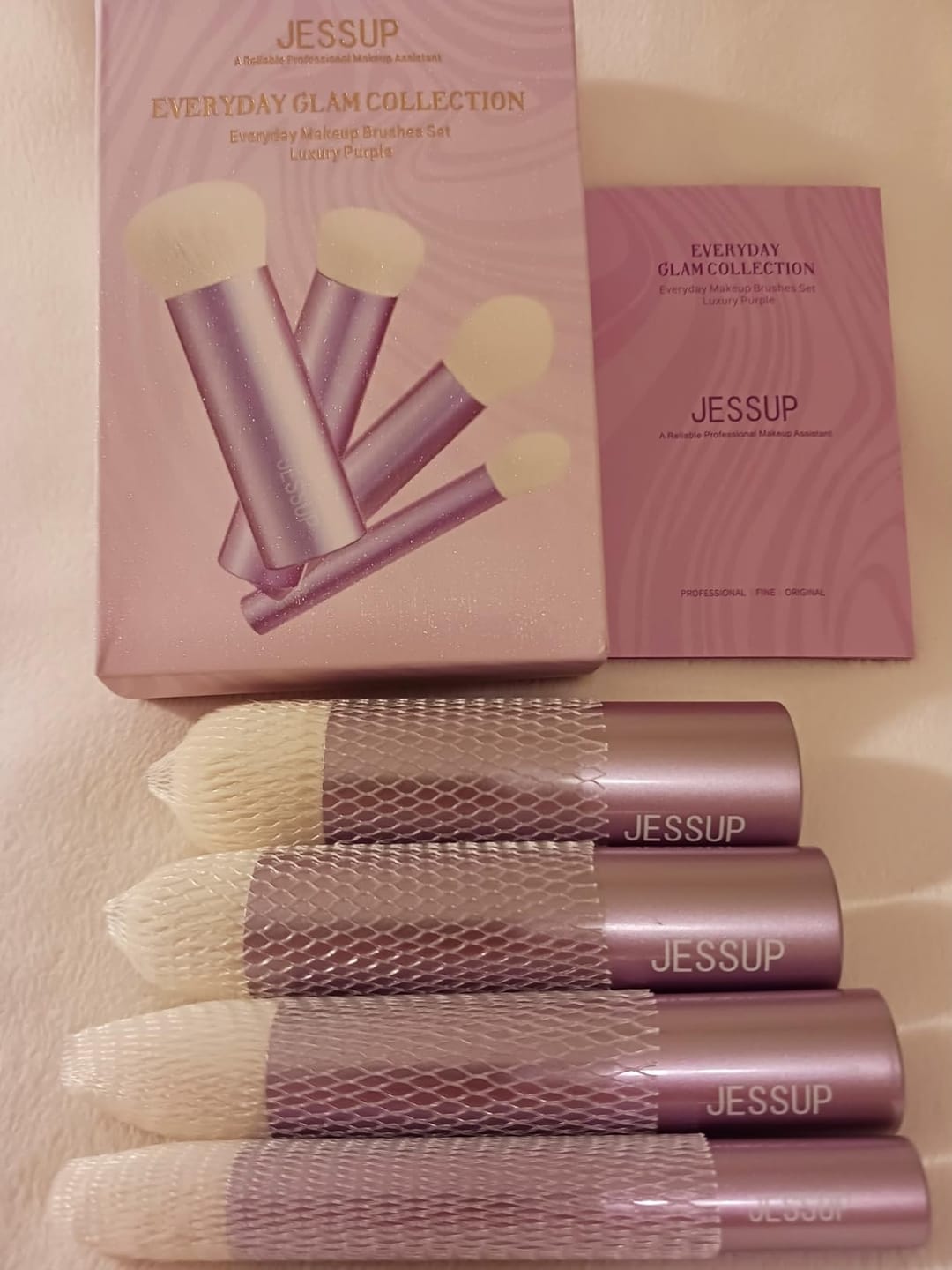 Customer photo review of Luxury Purple Kabuki Face Brush Set 4Pcs T517