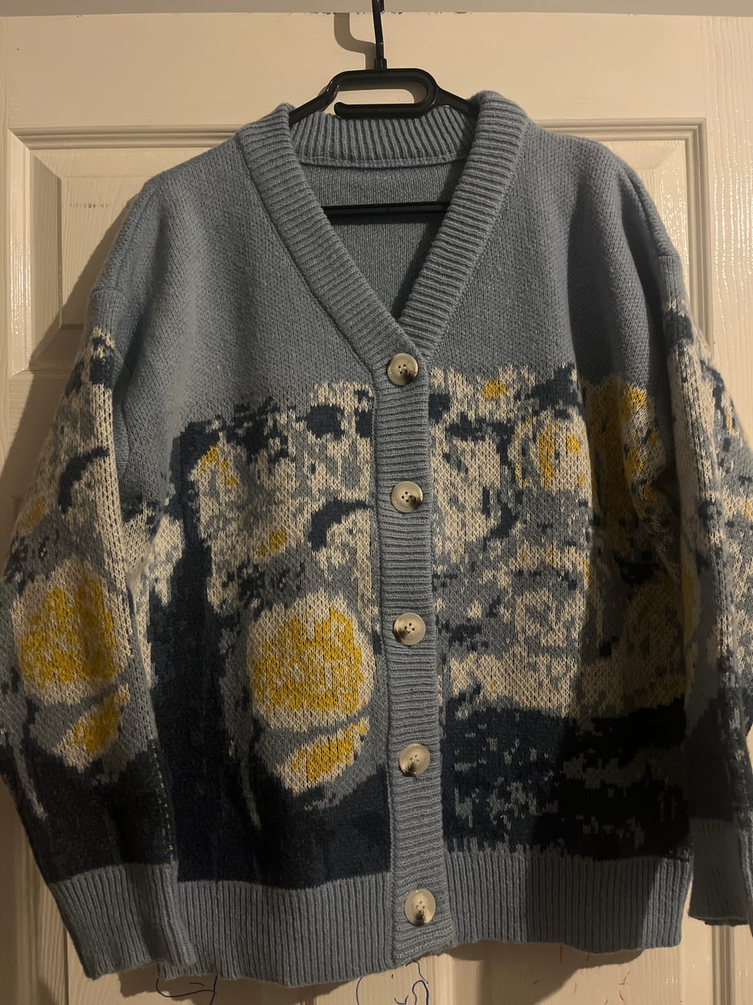 Customer photo review of Van Gogh Starry Night Knitted Cardigan sweater