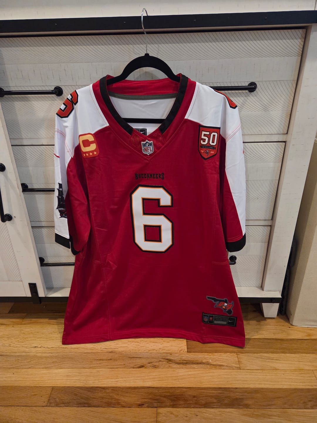 Customer photo review of Men's Tampa Bay Buccaneers Baker Mayfield #6 Red Team Game Jersey