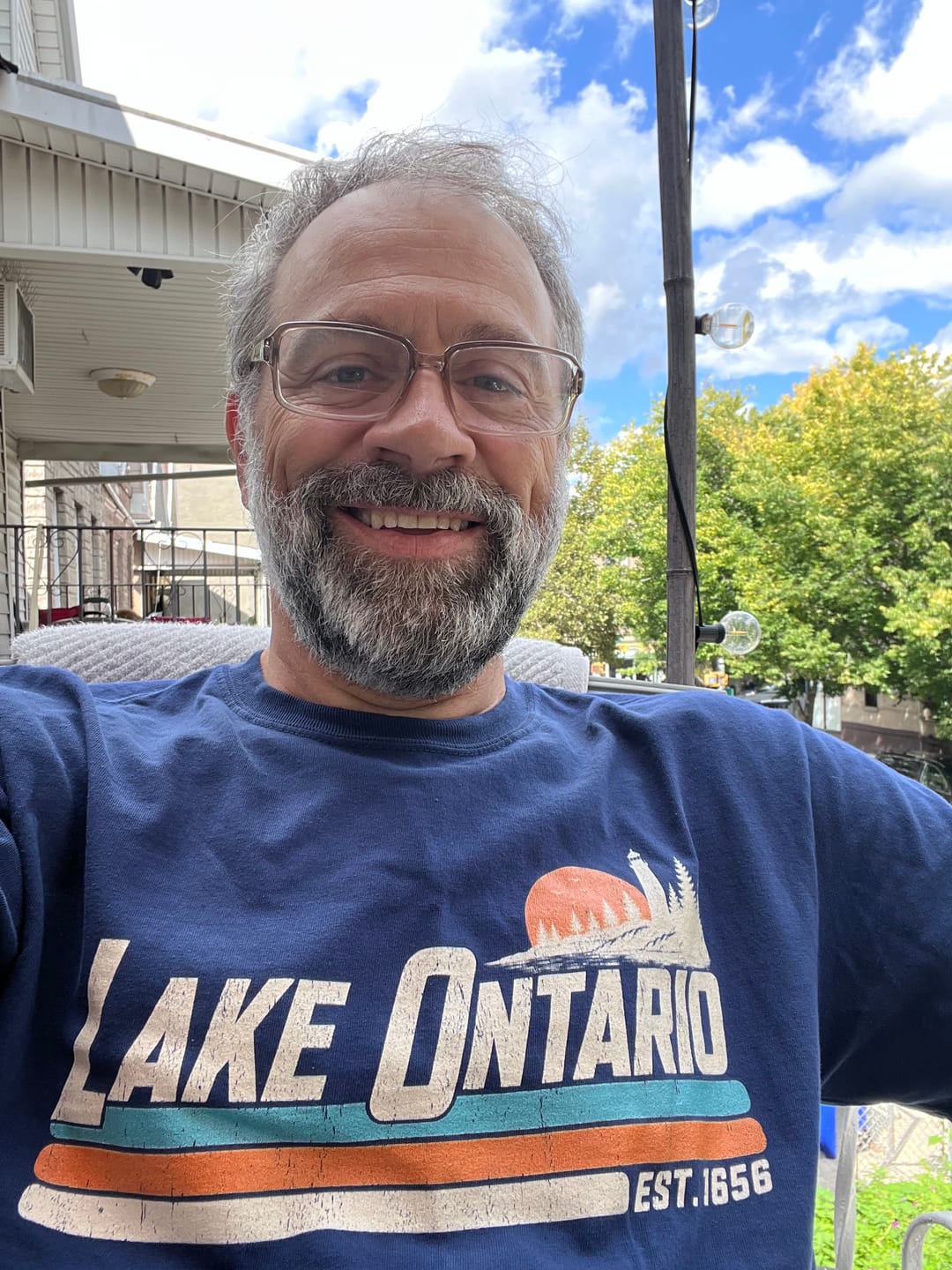 Customer photo review of Lake Ontario Retro Stripe T-Shirt