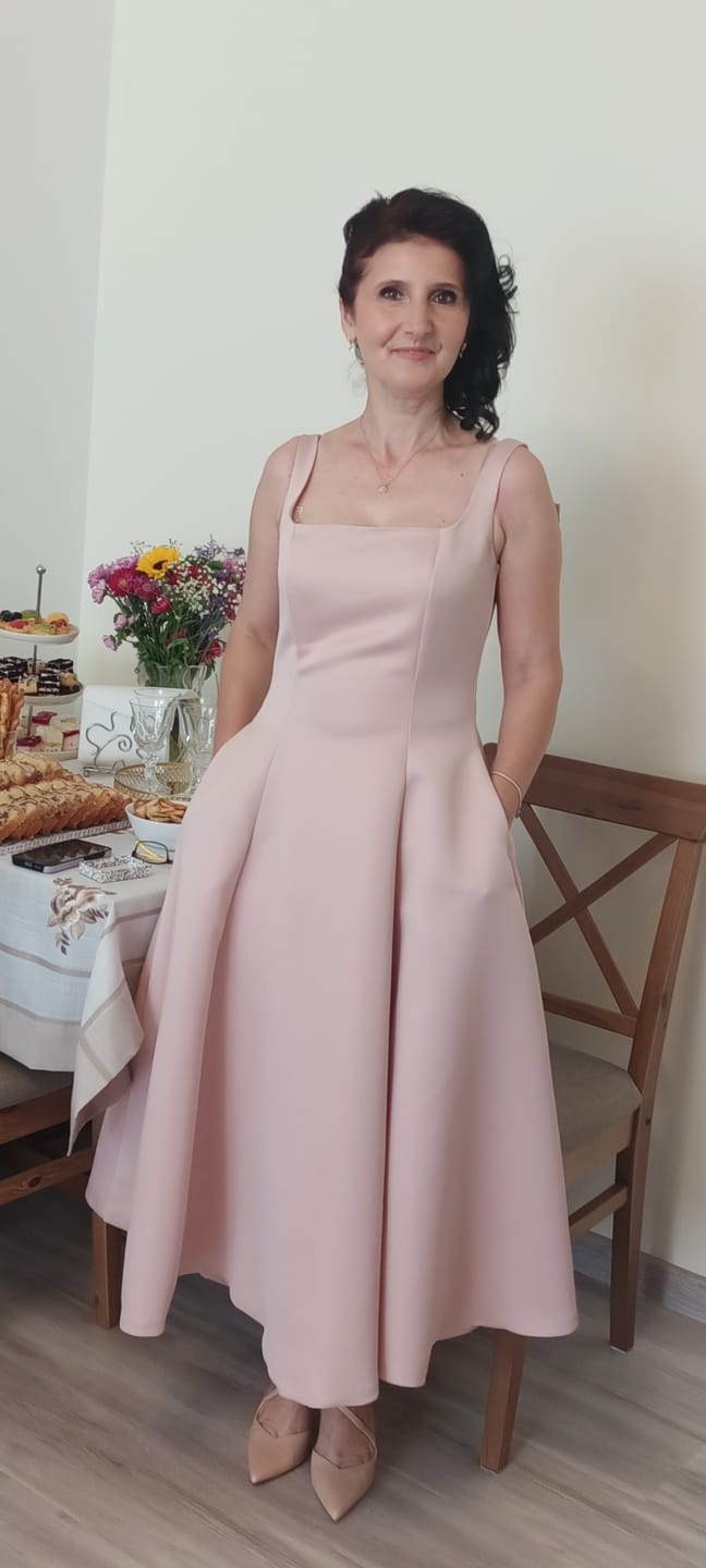 Customer photo review of Rochie Maddy cu bretele late cu funde si talie accentuata