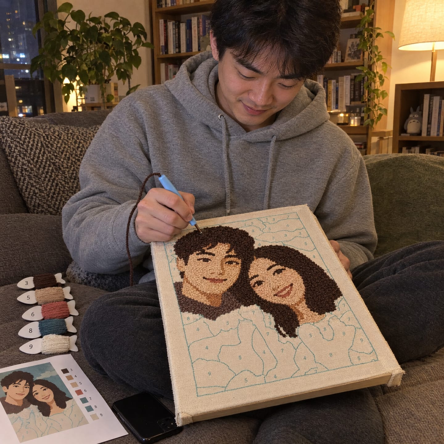 Customer photo review of Custom Punch Needle Kit - Turn Your Photo Into a Handmade Portrait