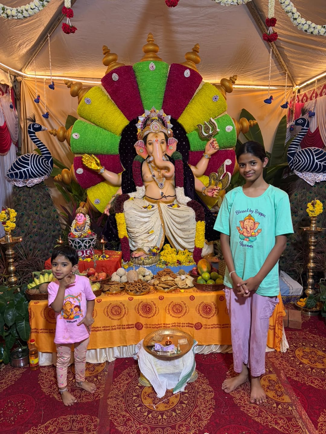 Customer photo review of Blessed by Bappa – Ganesha Themed Custom T-Shirt for Kids