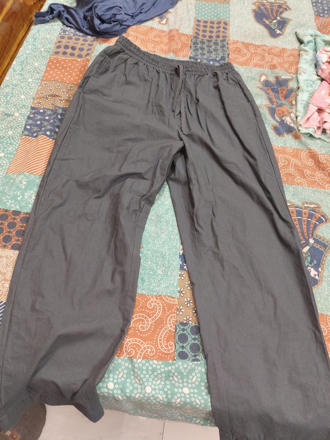 Customer photo review of Men Cement Grey Cotton Pant