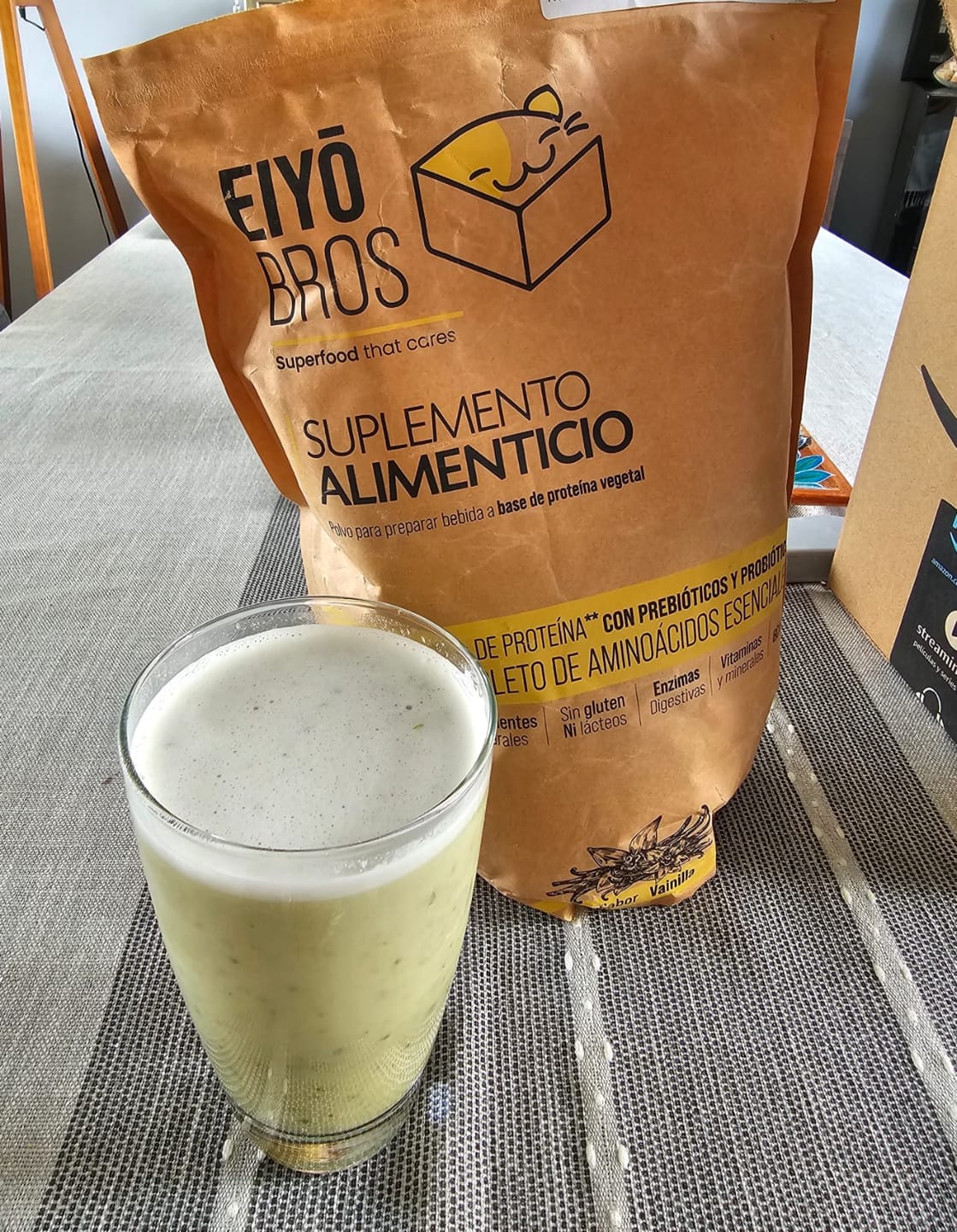 Customer photo review of Proteína vegetal sabor vainilla 600 g