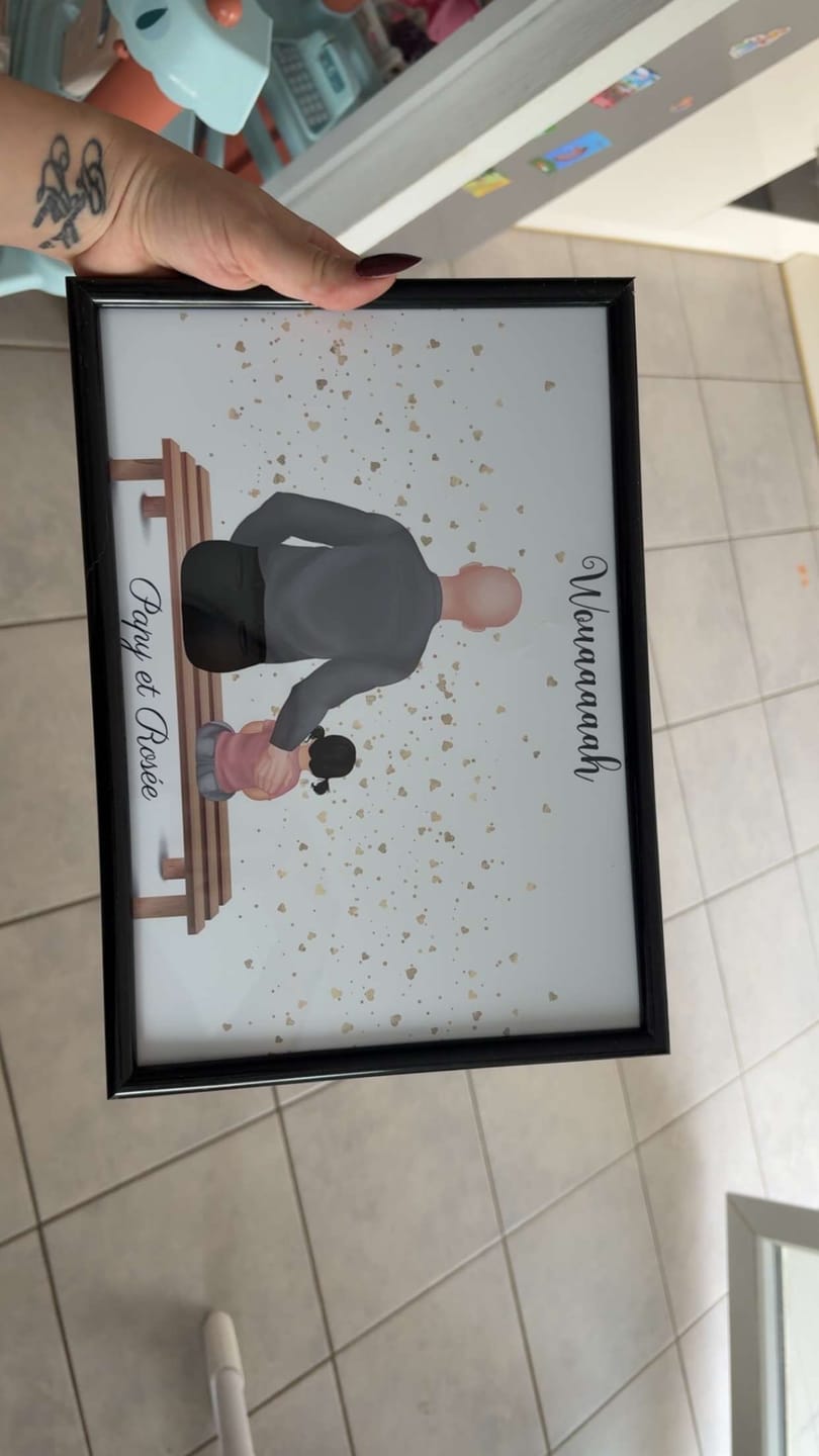 Customer photo review of Affiche Personnalisée - Papy et Petits-Enfants