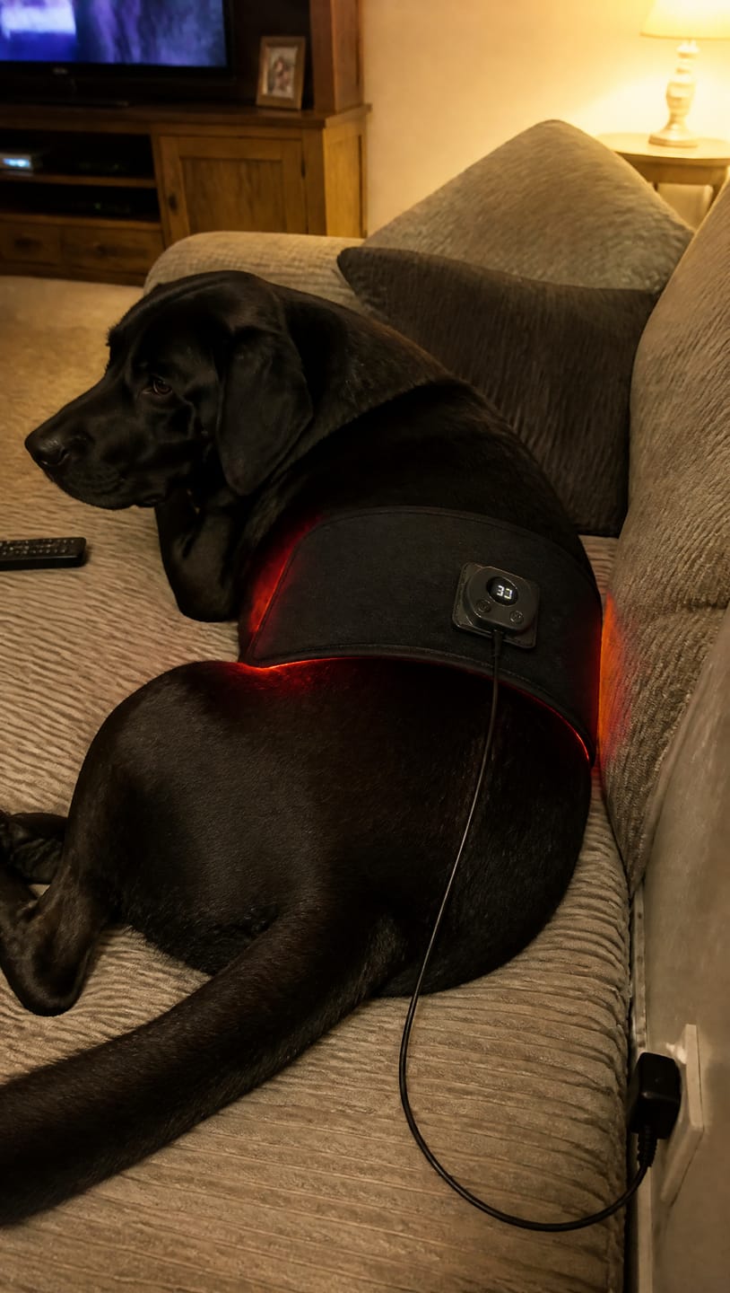 Customer photo review of Cinturón de Luz Roja para Perros