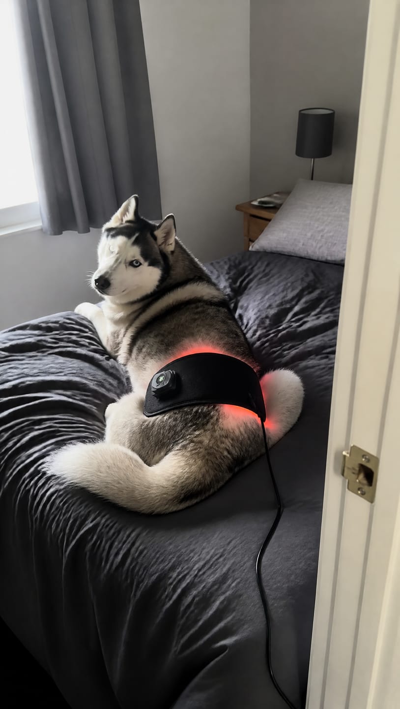 Customer photo review of Cinturón de Luz Roja para Perros