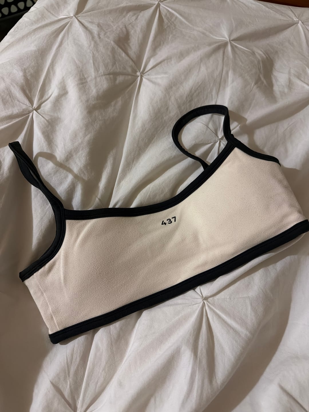 Customer photo review of The Micro Bra Cream & Black