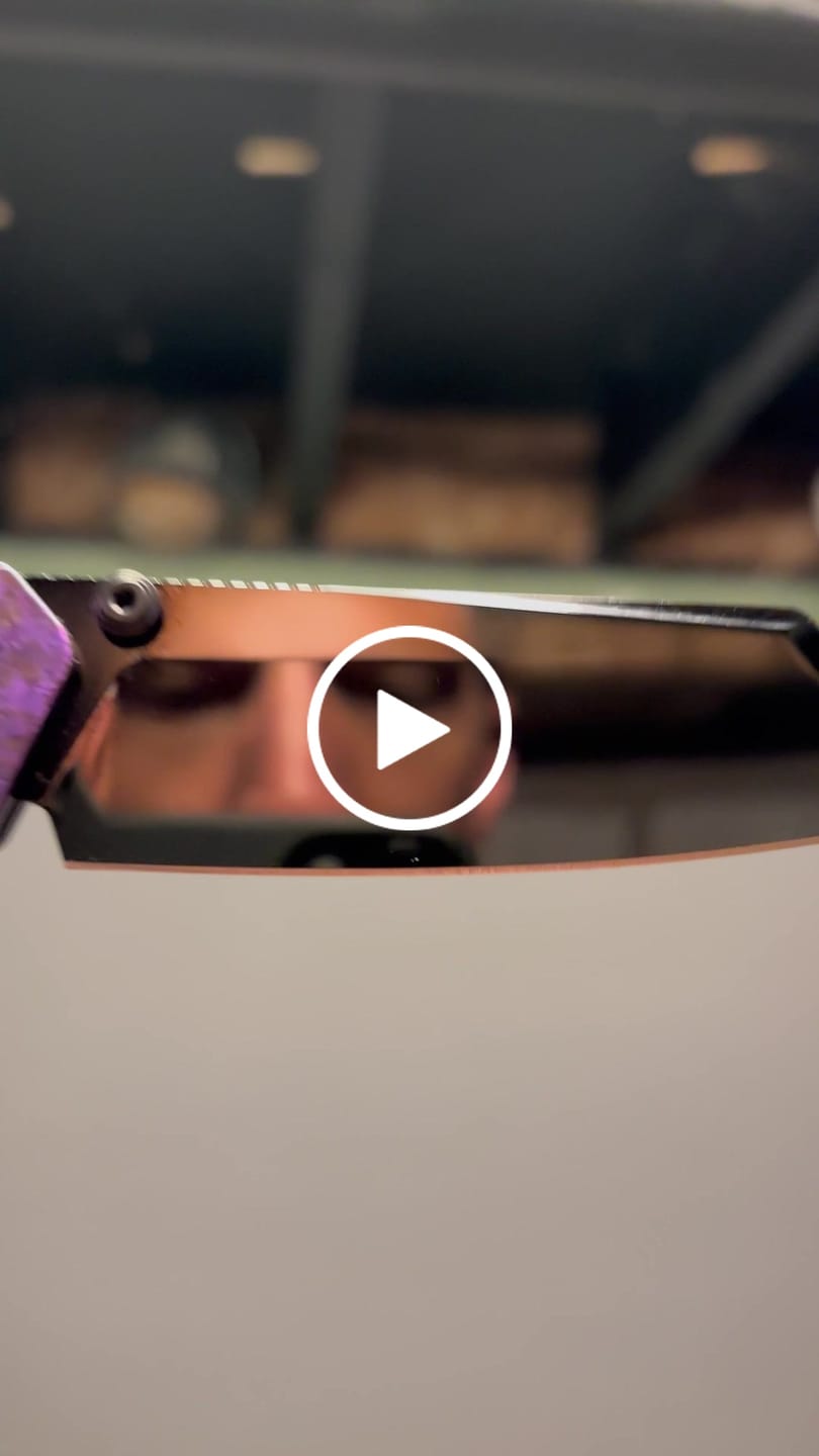 Customer video review of Kizer Madrac AirTi Purple Crystallized Titanium Super Mirror X-Polished DLC M390 | Blade District Exclusive