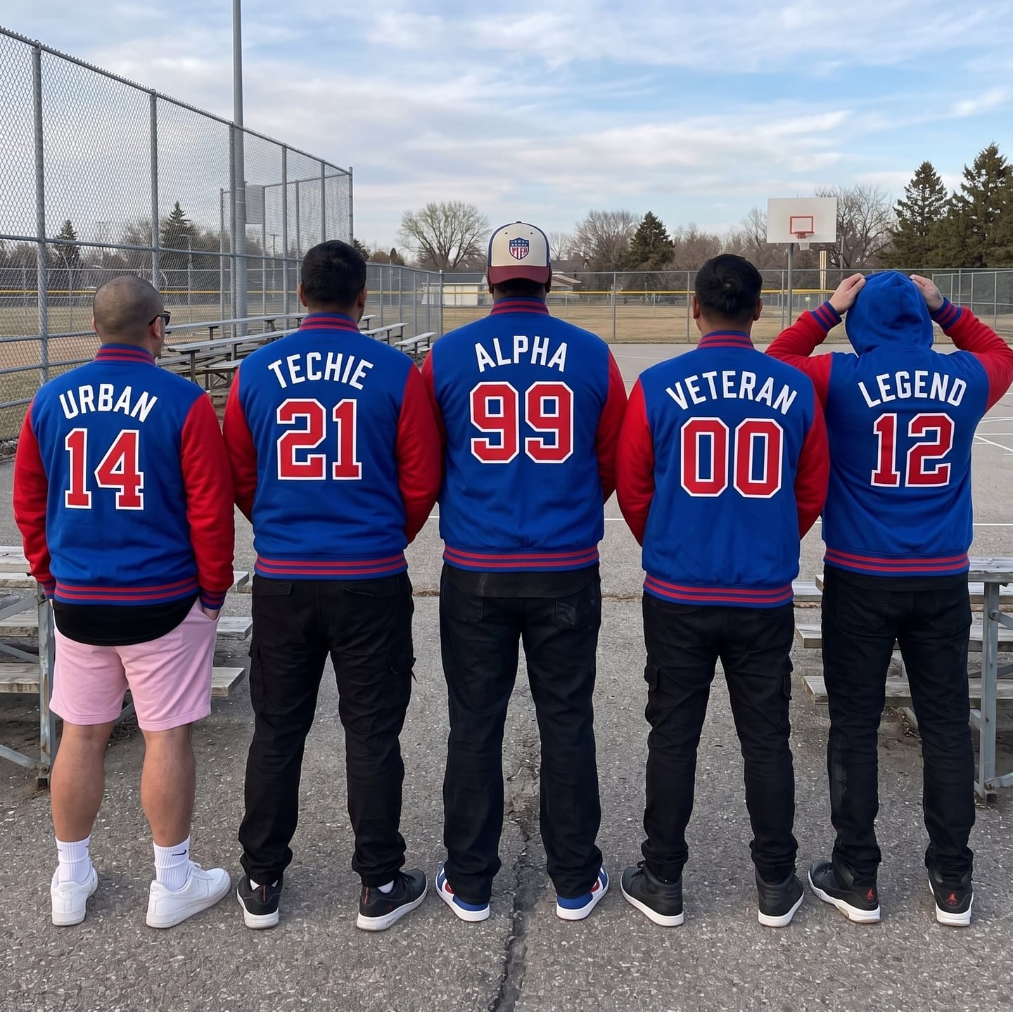 Customer photo review of Custom Royal Blue Red White Letterman Jacket Classic Style Full-Snap Fast Turnaround