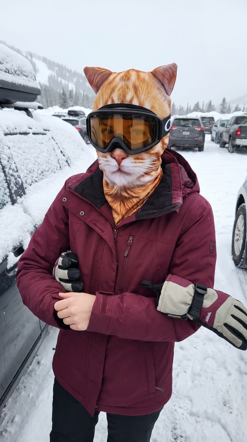 Customer photo review of Purrmasky Animal Ski Mask Packs