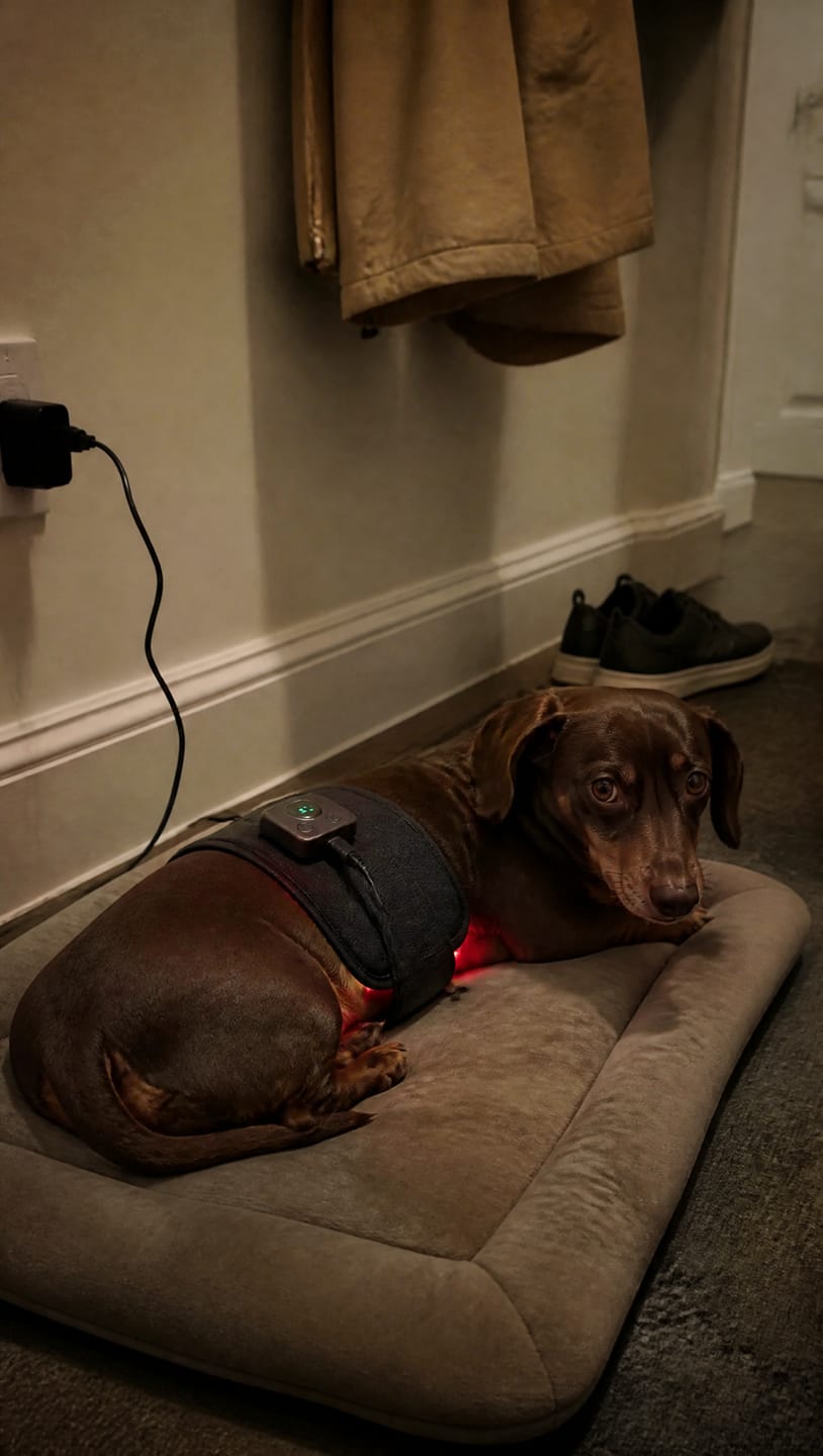 Customer photo review of Cinturón de Luz Roja para Perros