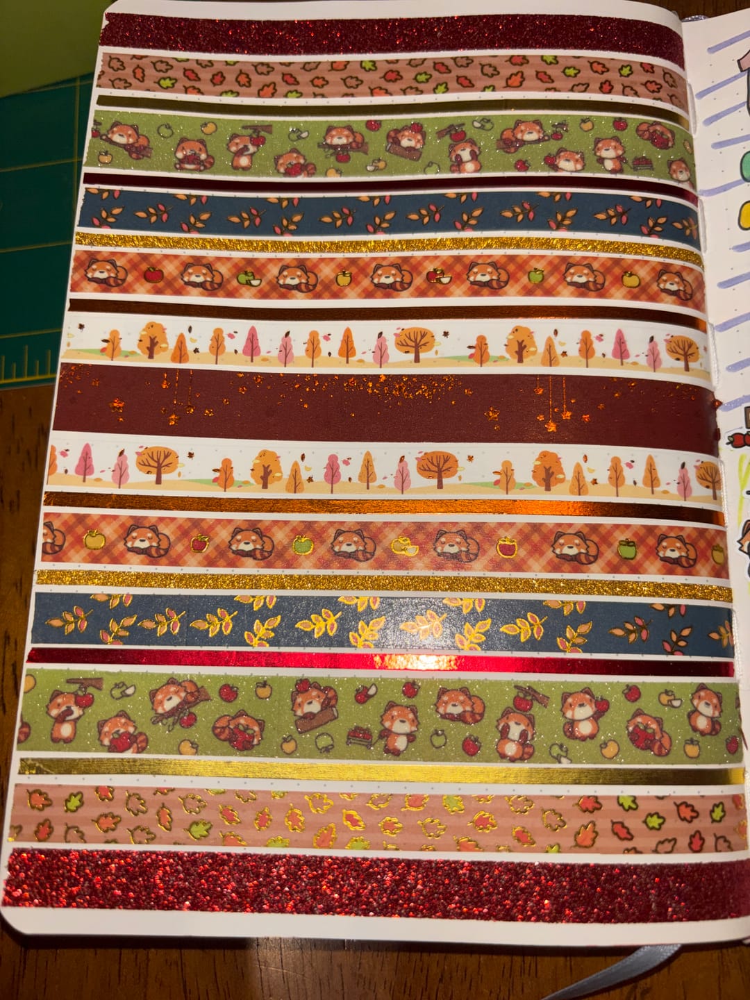 Customer photo review of Fall Pandas Washi Tapes (Set of 2)