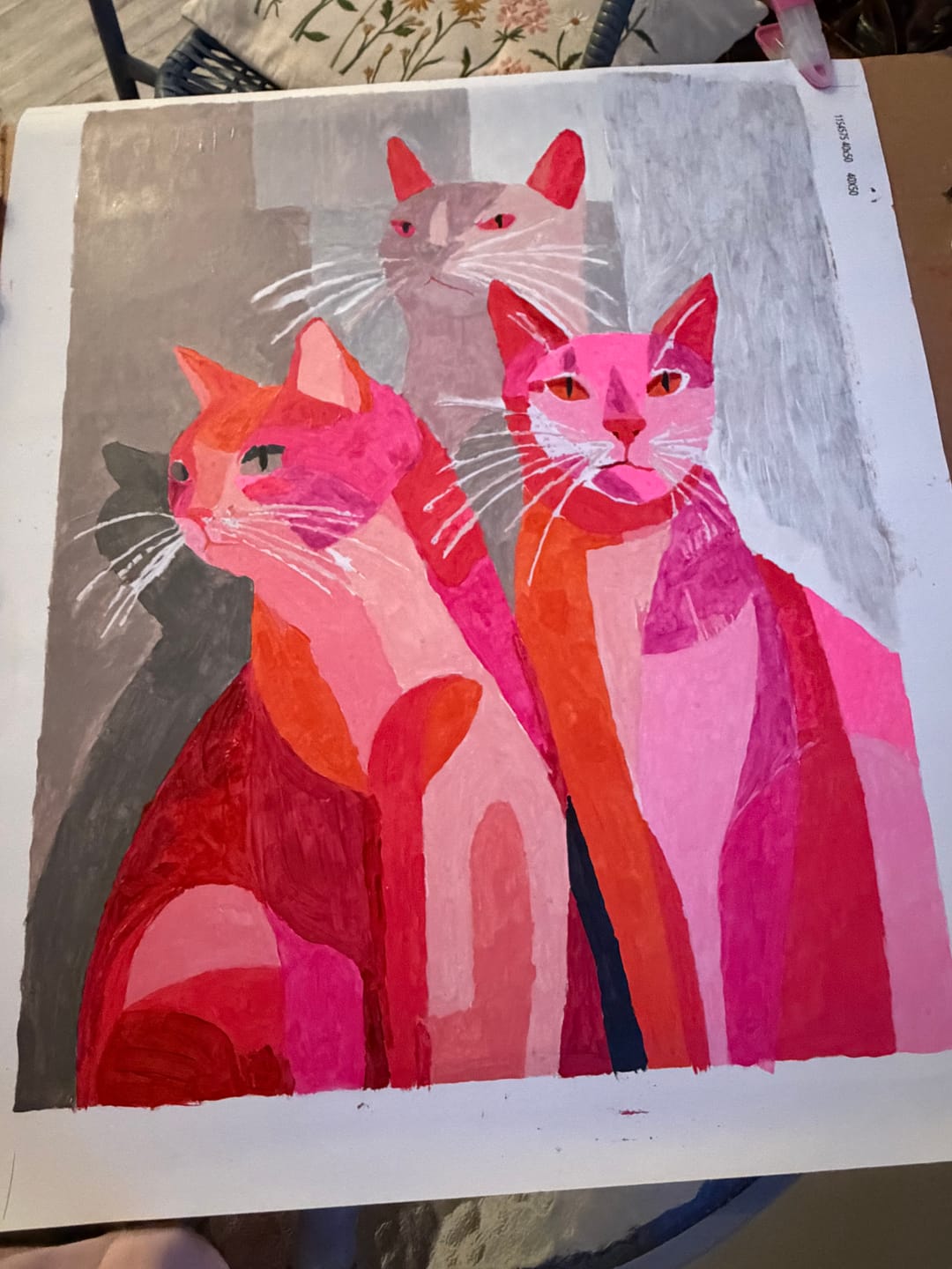 Customer photo review of Pink Cats | Paint by Number