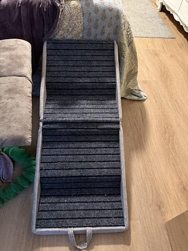 Customer photo review of 2-in-1 Foldable Dog Stairs Ramp for Bed and Couch