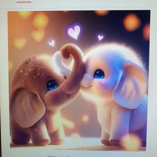 Customer photo review of 5D Diamond Painting – Elefanten Liebe