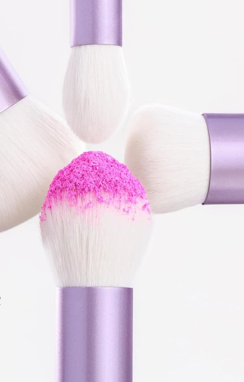 Customer photo review of Luxury Purple Kabuki Face Brush Set 4Pcs T517