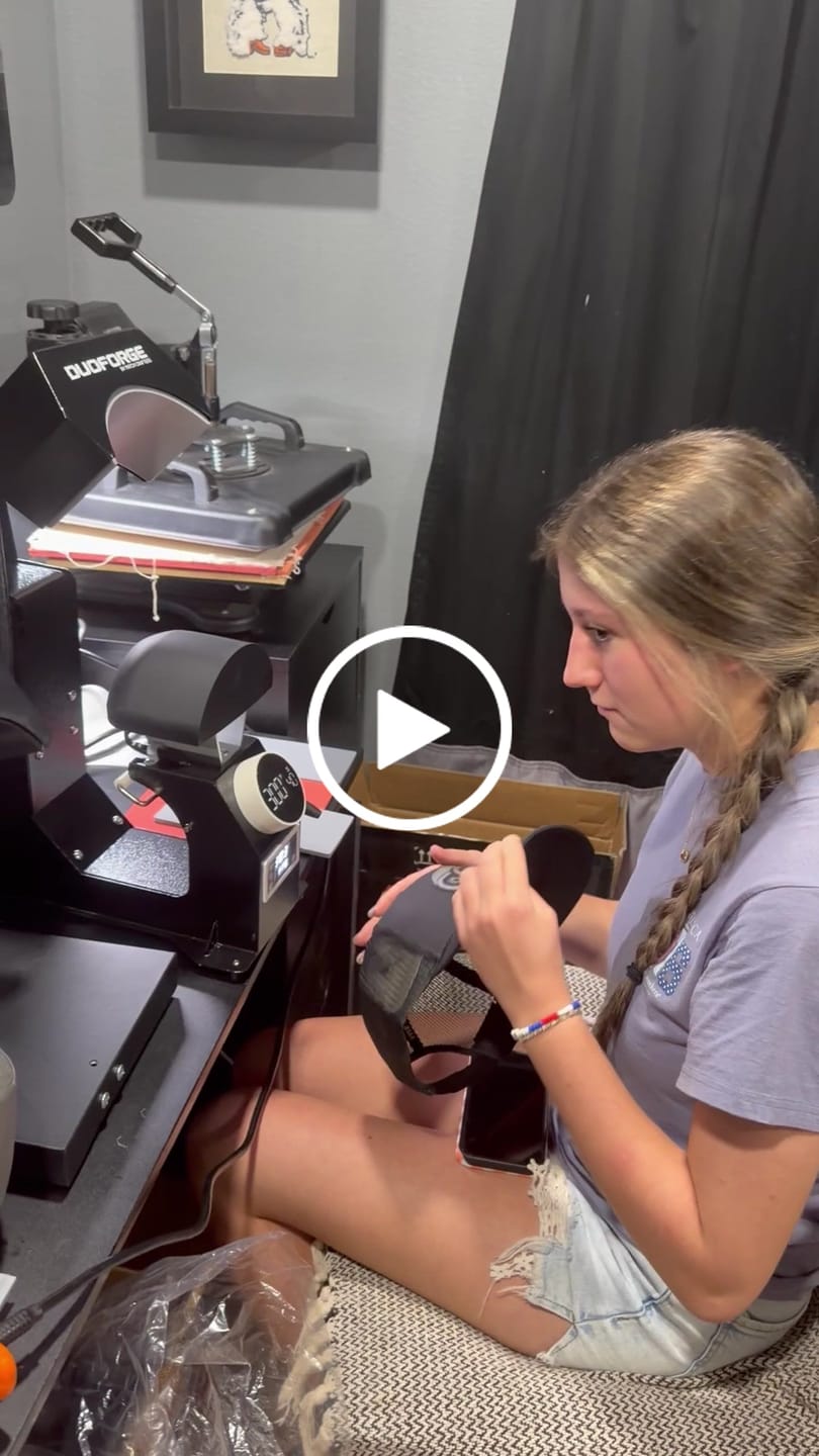 Customer video review of DuoForge Automatic Dual-Heat platen Cap Heat Press