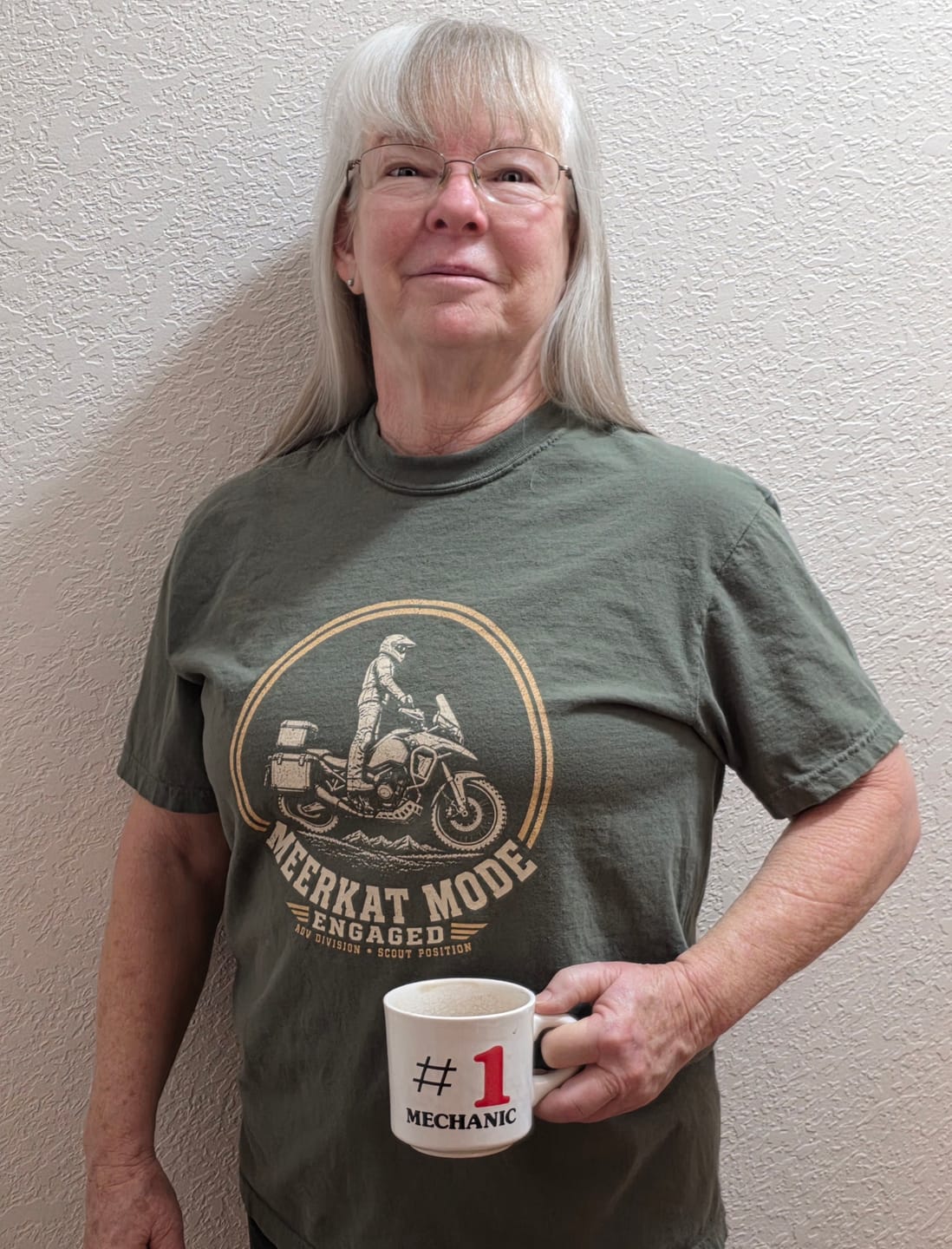 Customer photo review of Meerkat Mode Engaged T-Shirt