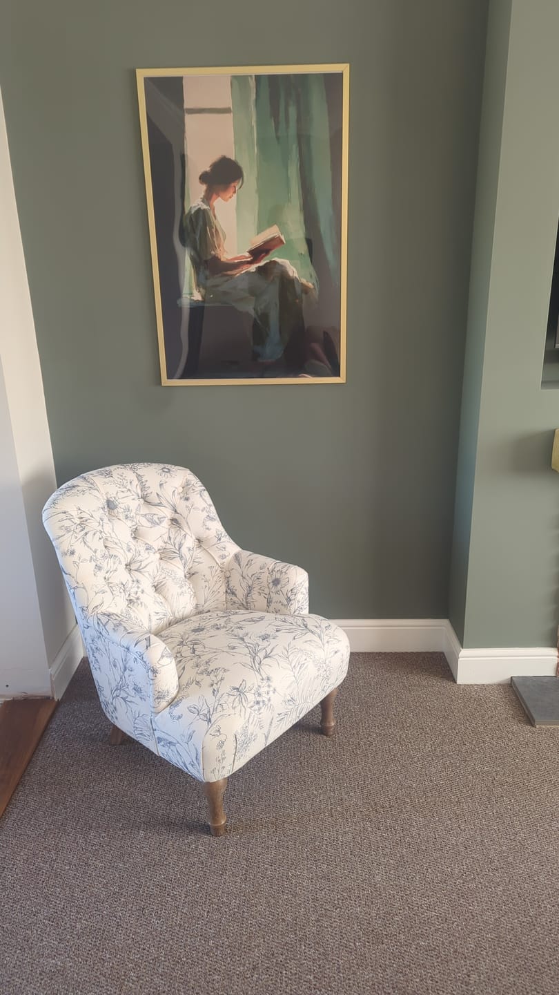 Customer photo review of Curtain and Book Print