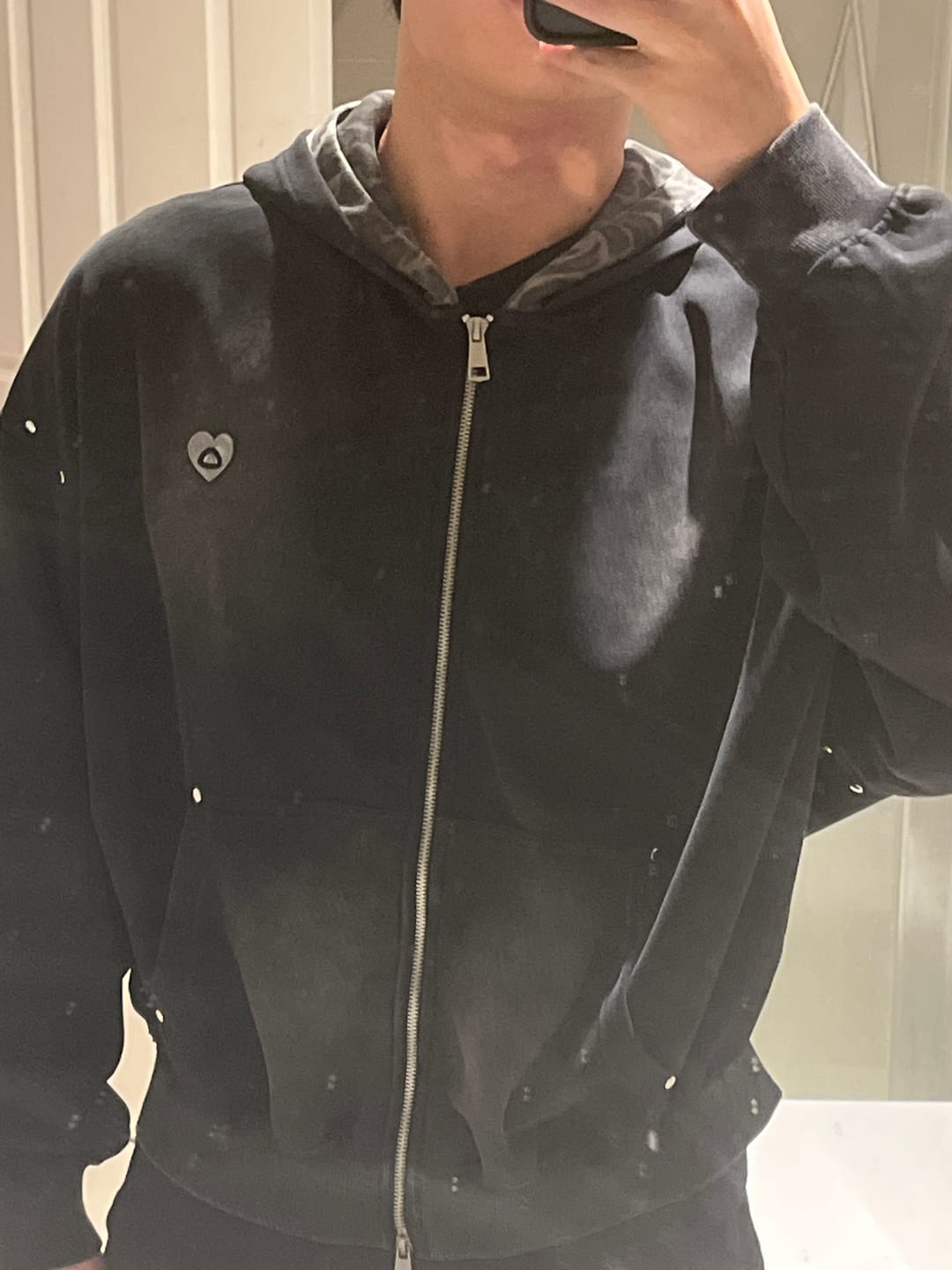 Customer photo review of Aelfric Eden Boxy Leopard Hood Zip Up Hoodie
