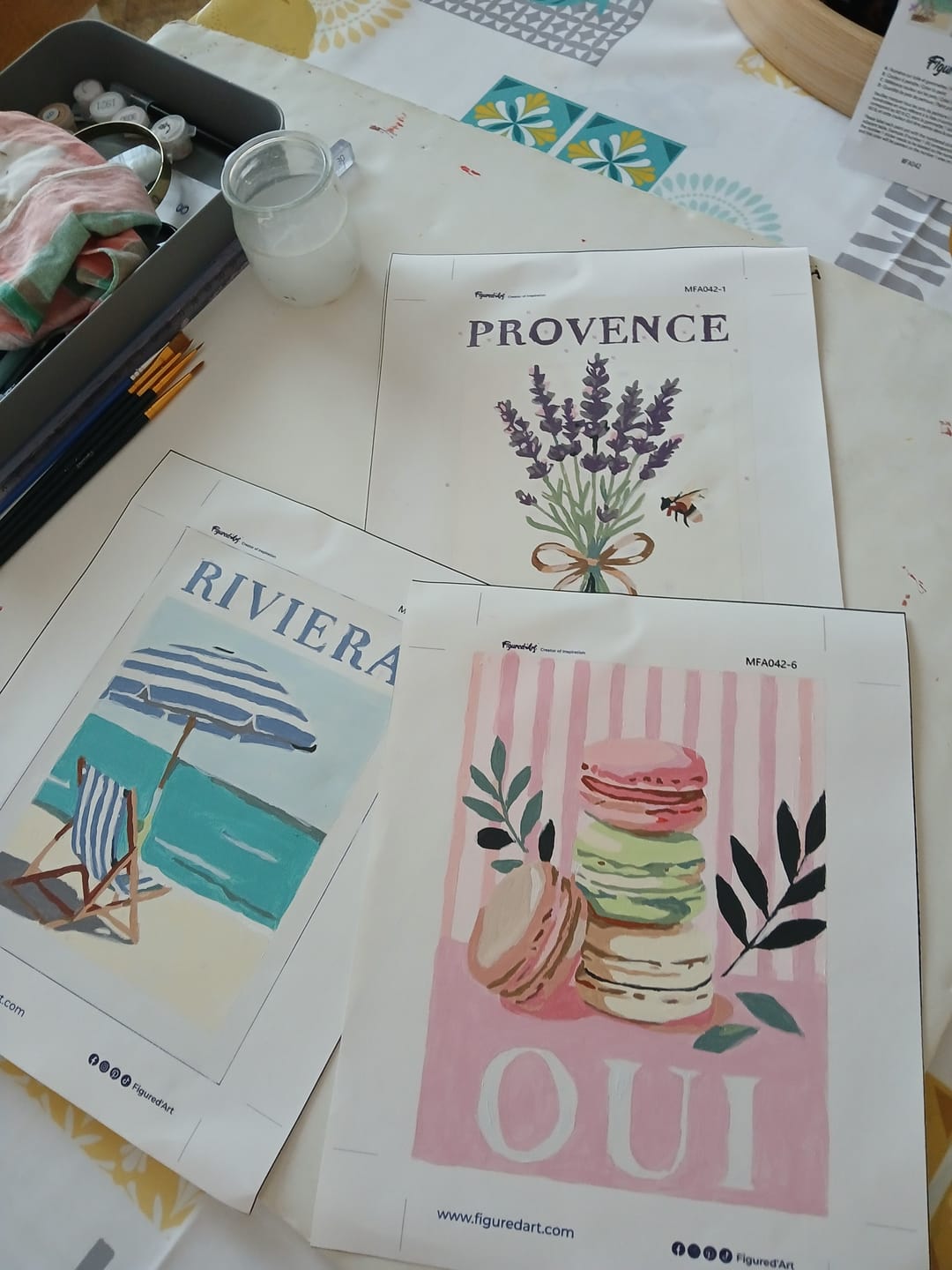Customer photo review of Mini Peinture par numéros 15x20cm (6 pièces) - Gourmandises d'Été