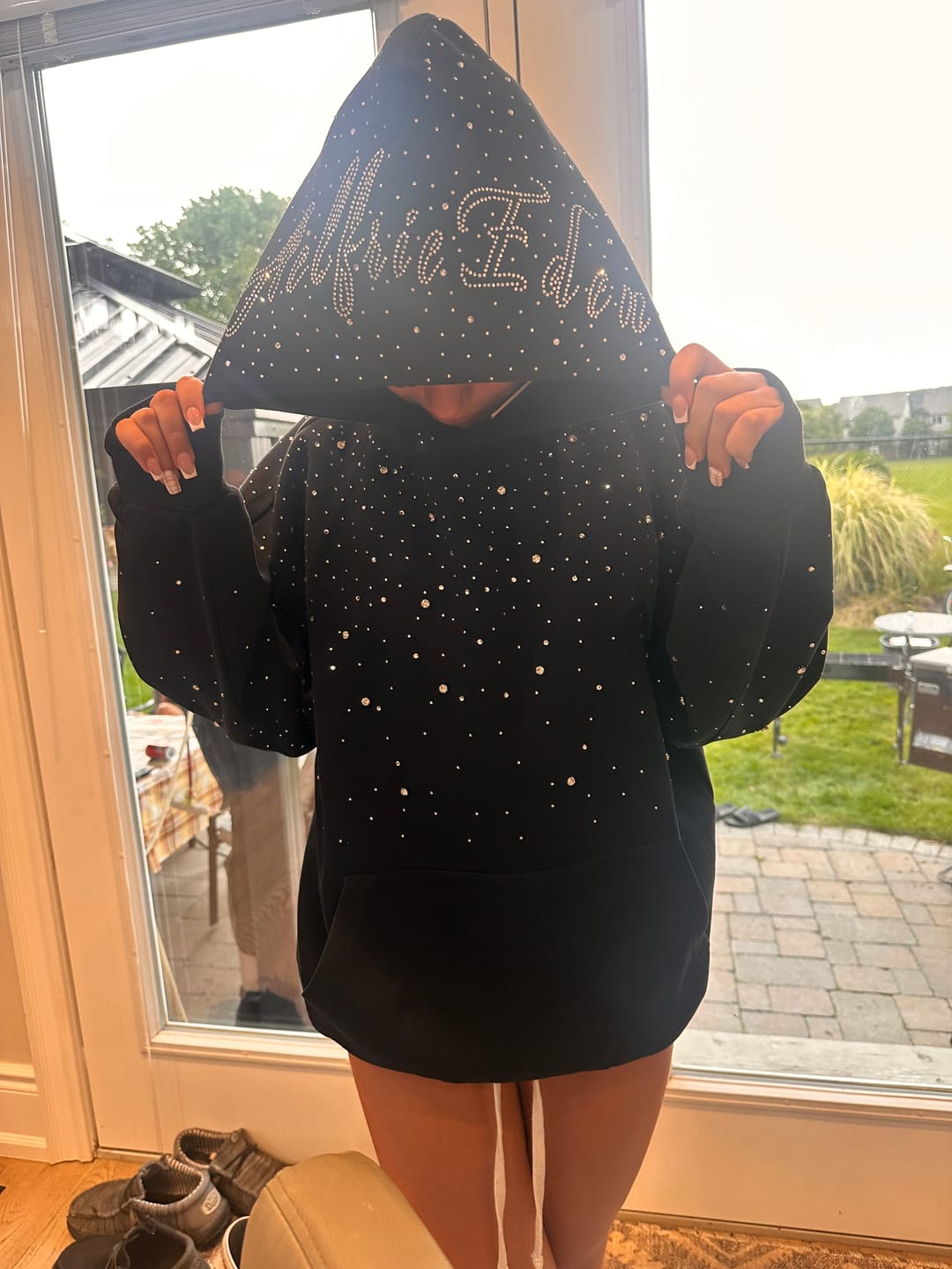 Customer photo review of Aelfric Eden Rhinestone Pullover Hoodie