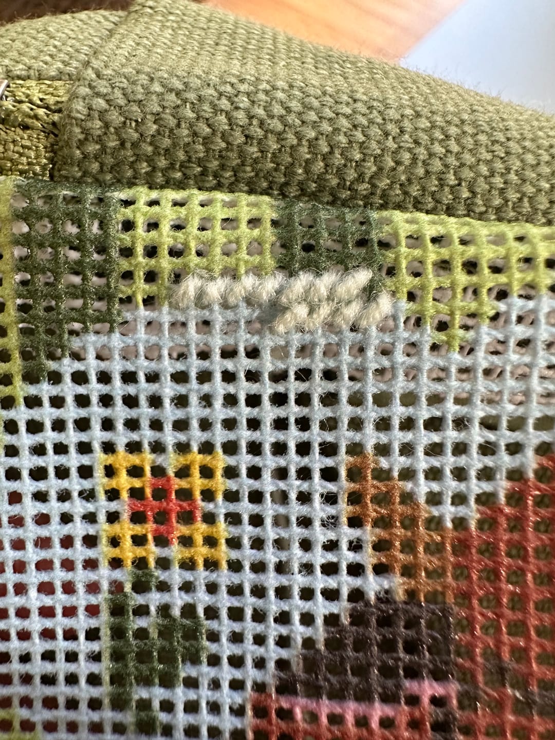 Customer photo review of HIGHLAND COW - Needlepoint Pouch Kit