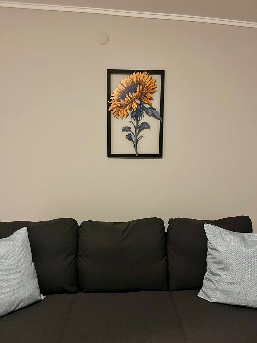 Customer photo review of Ayçiçeği Temalı Renkli Metal Duvar Dekoru